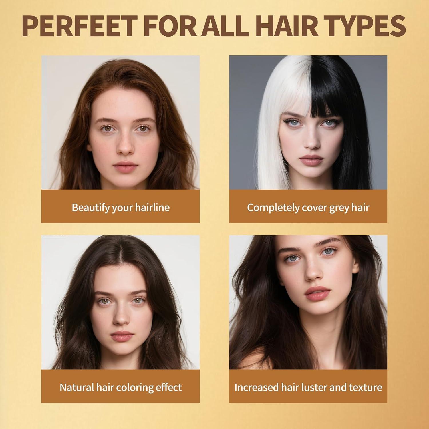 Polvo Retocar Raíces Gowwim 11.83g Marrón Oscuro, Resistente al Agua