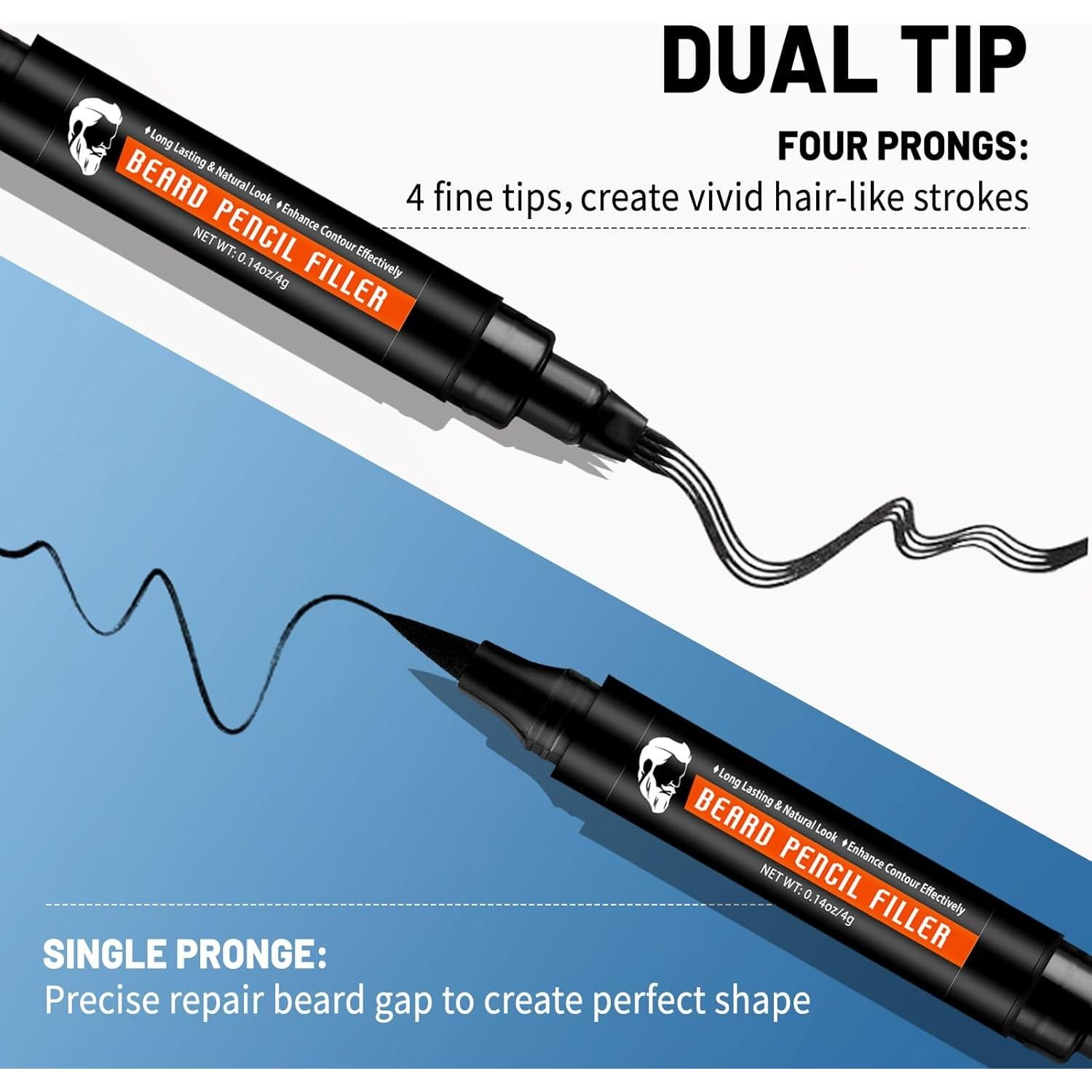 Lápiz Rellenador de Barba WOZUTUNT con Punta Micro-Fork 4 en 1