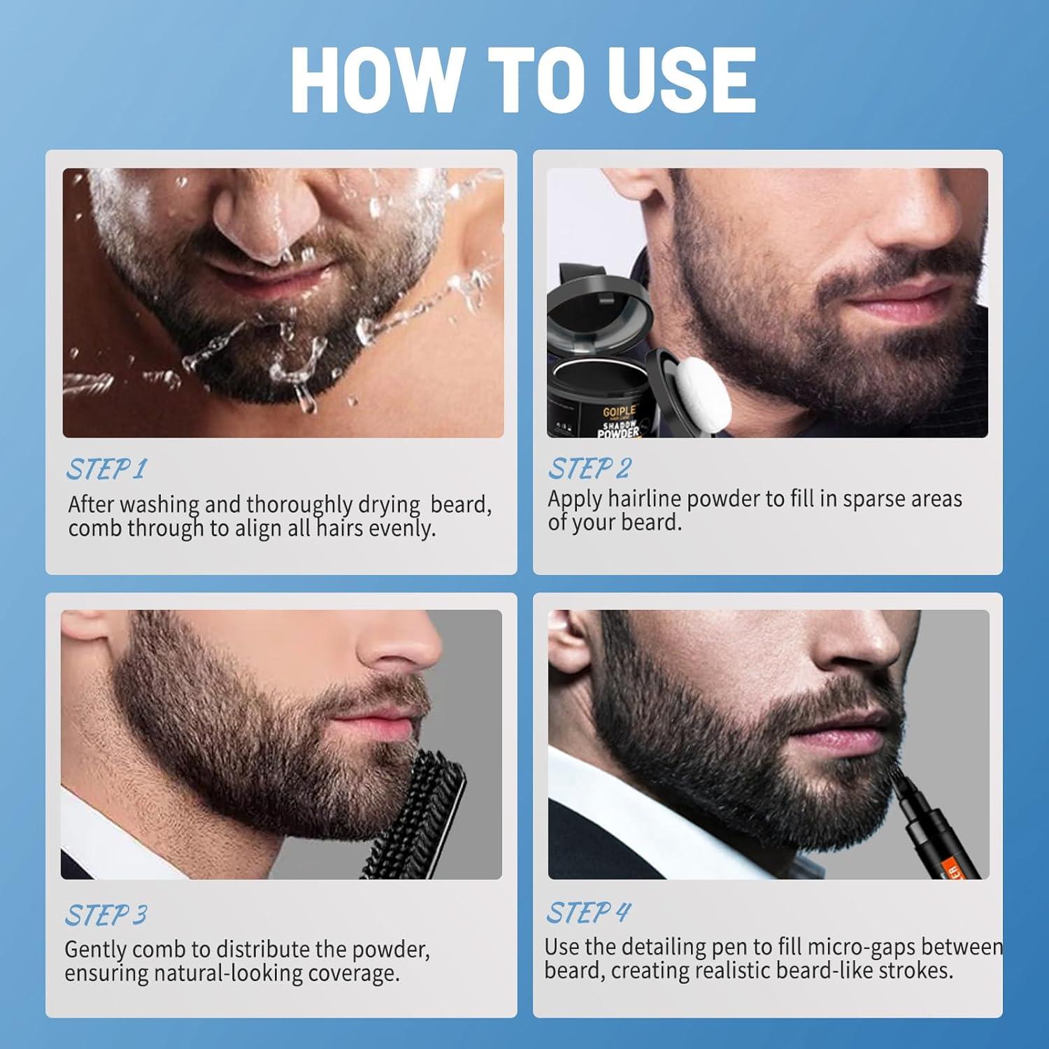 Lápiz Rellenador de Barba WOZUTUNT con Punta Micro-Fork 4 en 1