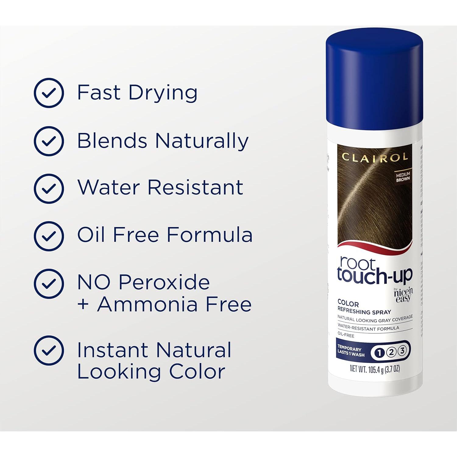 Spray Temporal Clairol Root Touch-Up Marrón Medio - 2 Paquetes