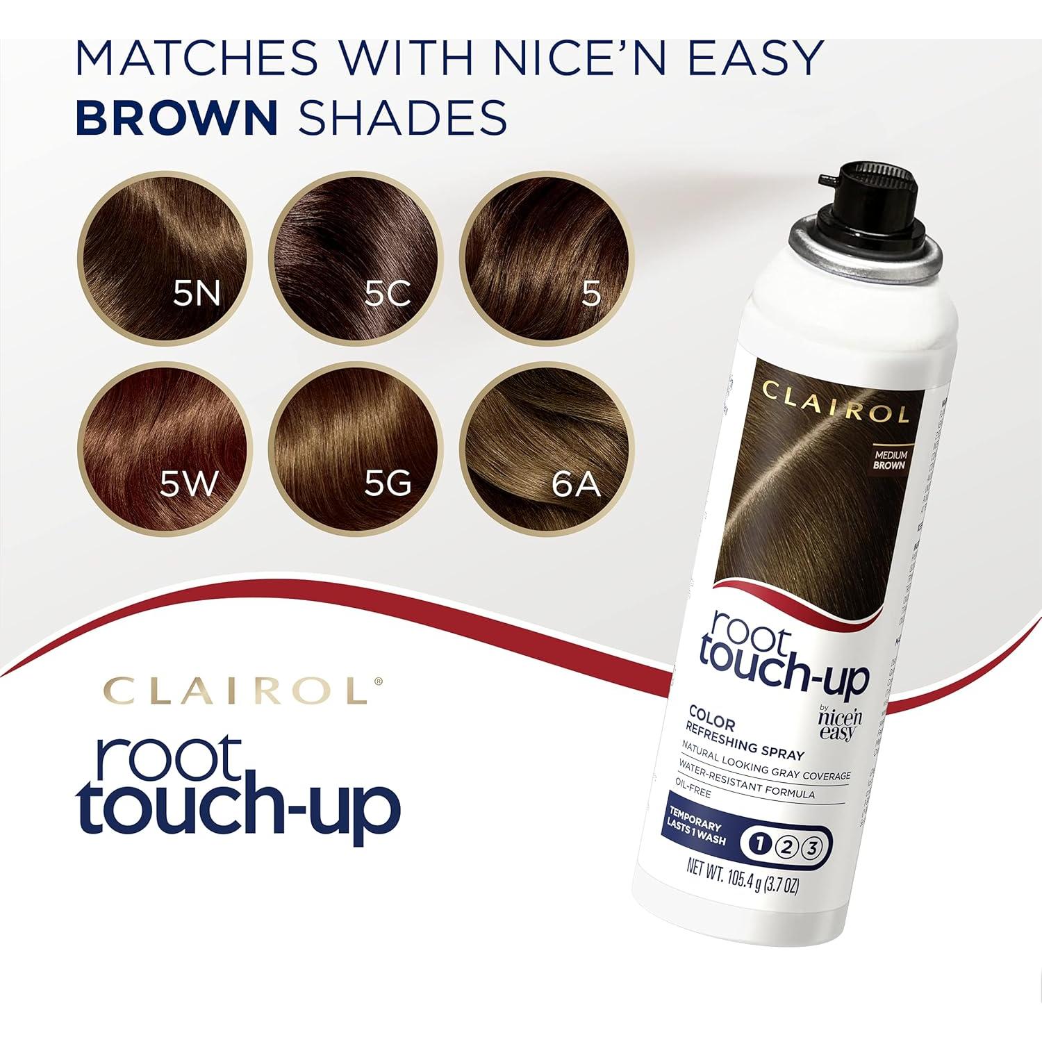 Spray Temporal Clairol Root Touch-Up Marrón Medio - 2 Paquetes