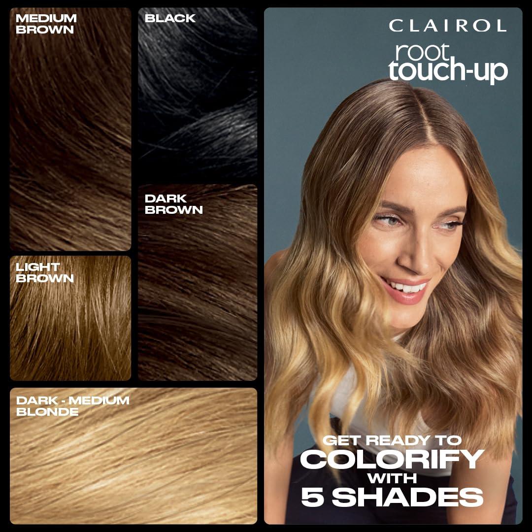 Clairol Raíz Toque-Up Color + Volumen Spray 2-en-1 Marrón Oscuro