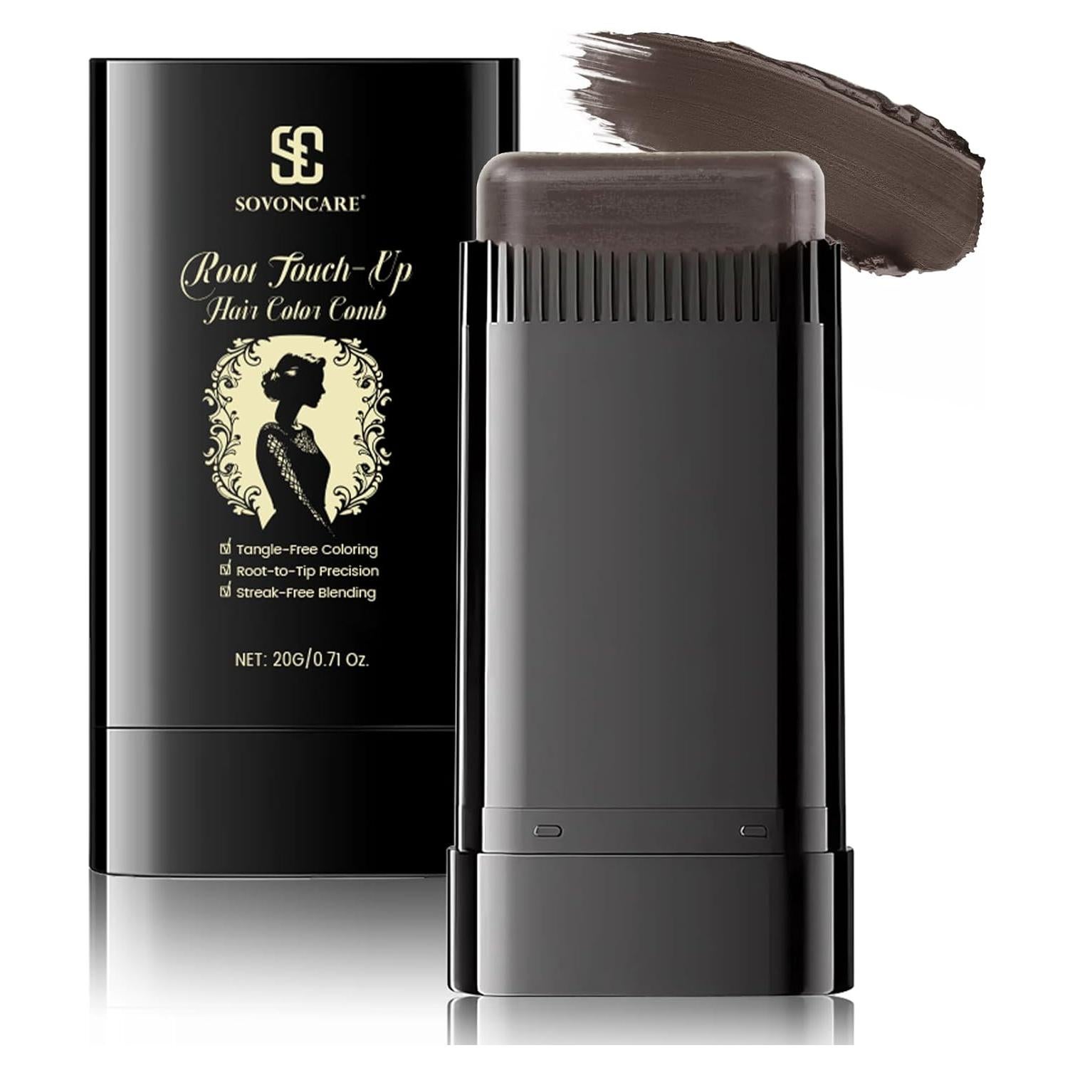 Stick Tinte para Cabello SOVONCARE 2-en-1 Marrón Oscuro 20g