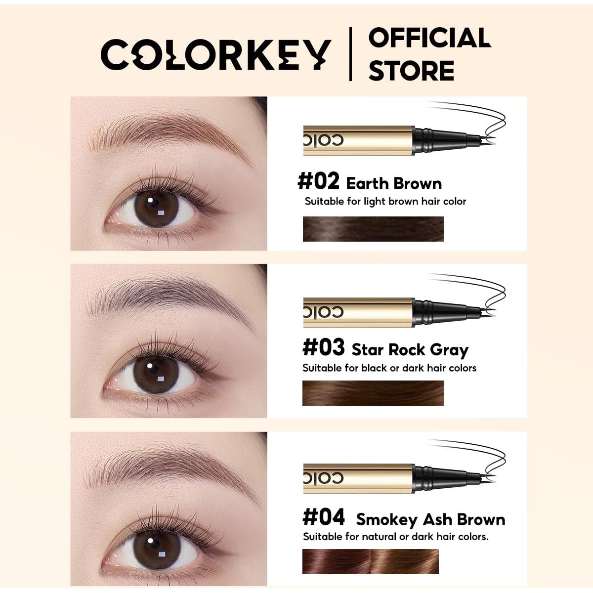 Bolígrafo de Cejas COLORKEY 3D Marrón Suave Doble Punta