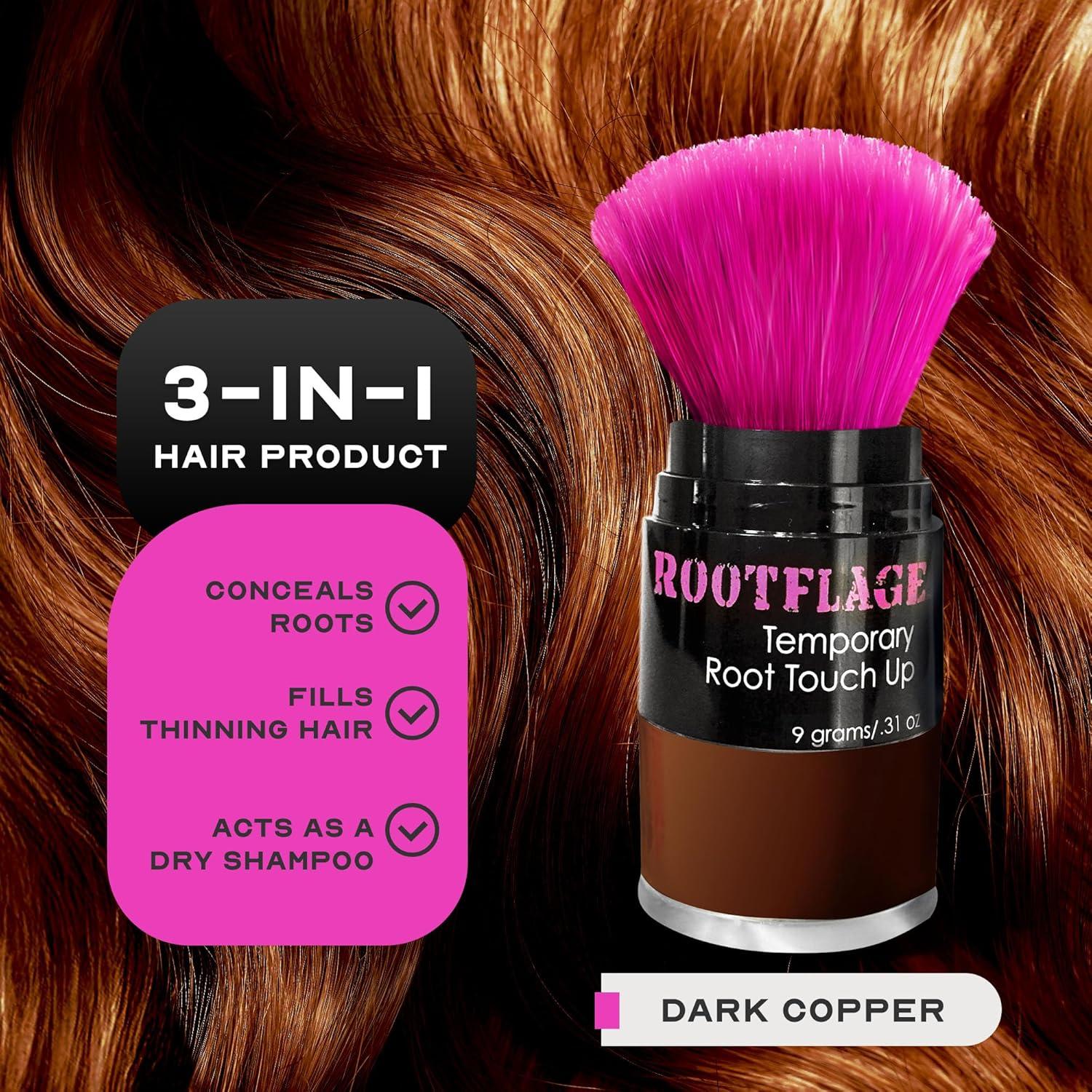 Rootflage Retoque de Raíces Polvo Cobre Oscuro 68g - Cobertura Instantánea