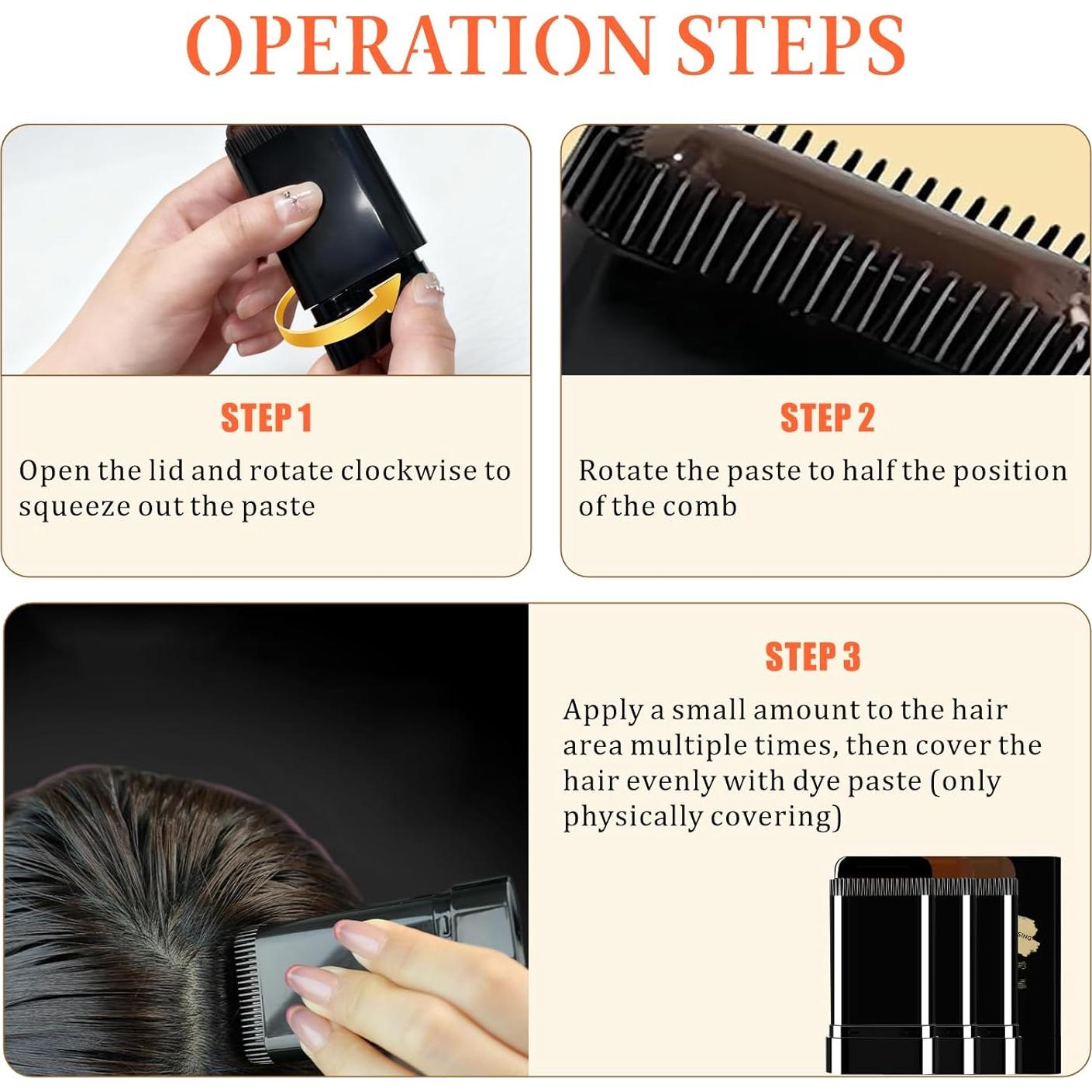 Barra de Tinte para Cabello 3 Colores Qtaikong a Prueba de Agua