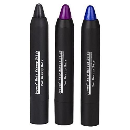 Tiza para Cabello Temporal Joyous 3 Paquetes Negro Azul Morado