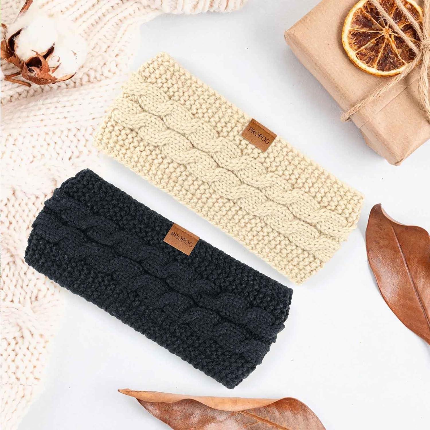 Diademas de Invierno PROPOG para Mujeres - Paquete de 4 Tejidas