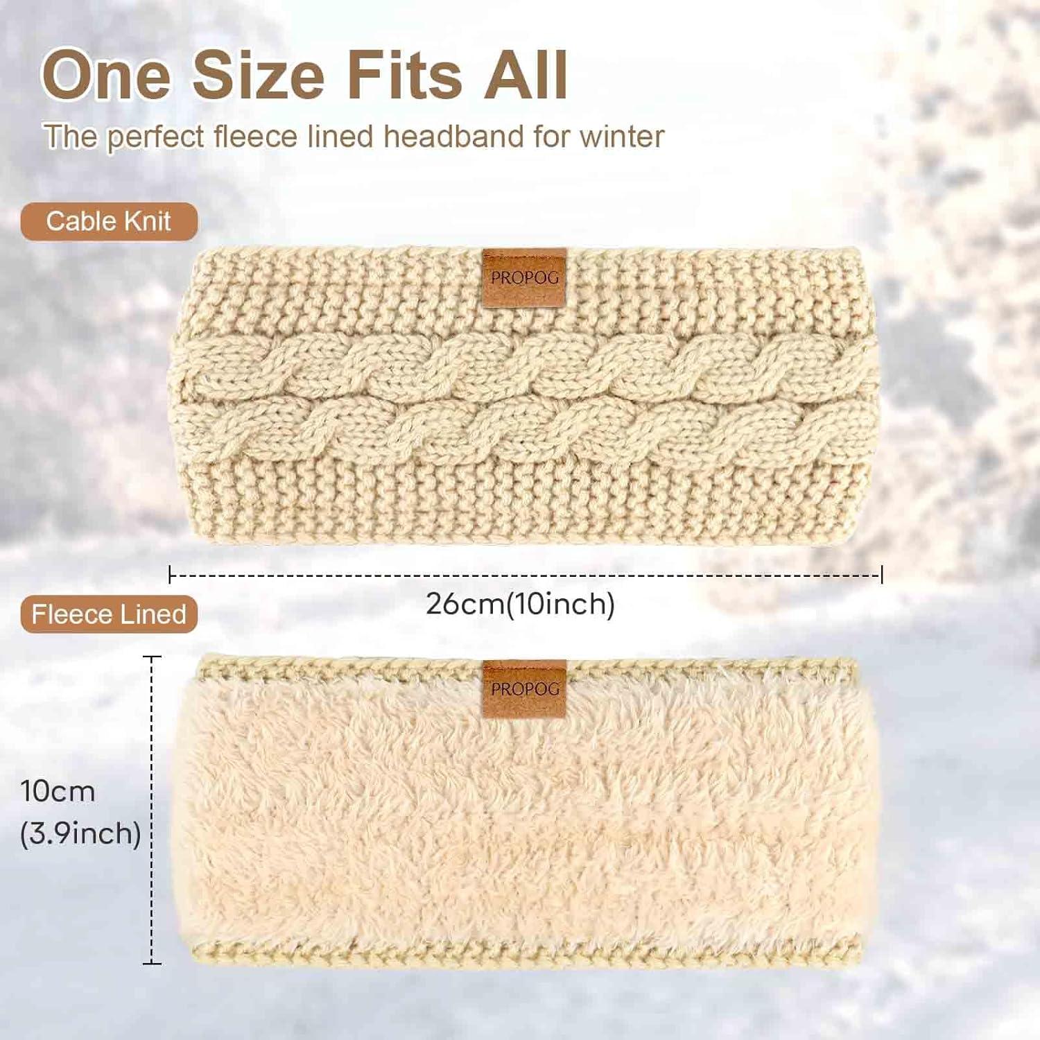 Diademas de Invierno PROPOG para Mujeres - Paquete de 4 Tejidas