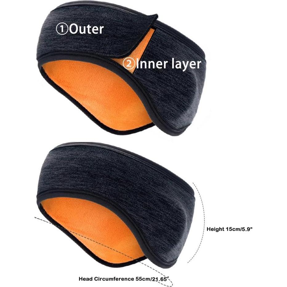 Paquete de 2 Orejeras Gruesas de Forro Polar para Invierno