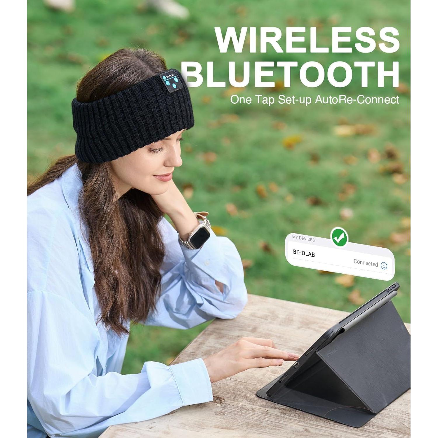 Beanie Bluetooth Fulext Calentador de Oídos Negro-Gris