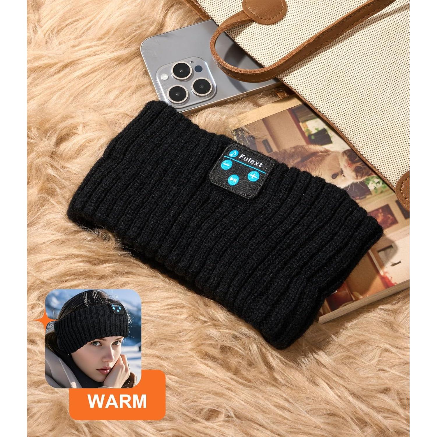 Beanie Bluetooth Fulext Calentador de Oídos Negro-Gris