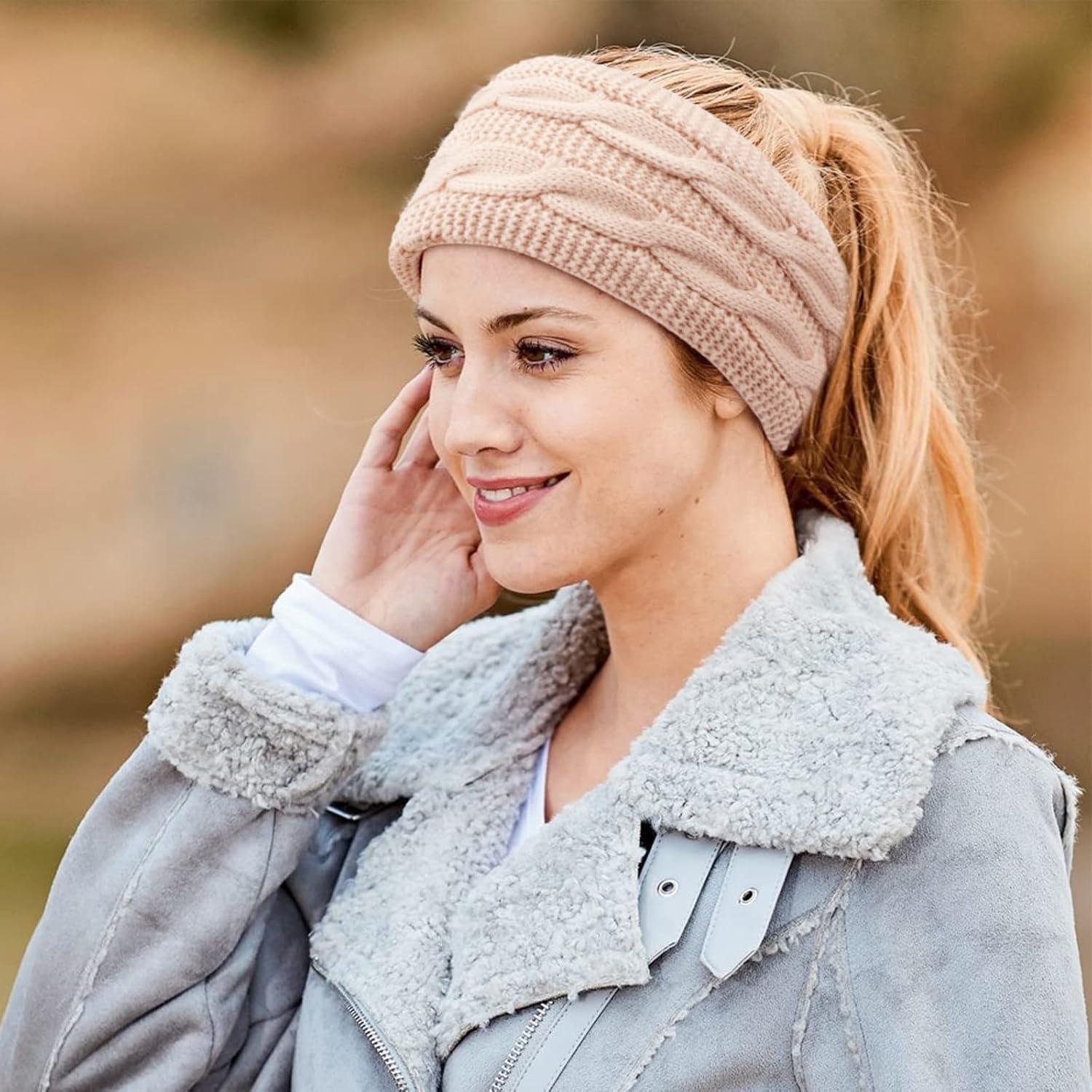 Banda para la Cabeza DRESHOW Mujer Invierno Forrada de Felpa
