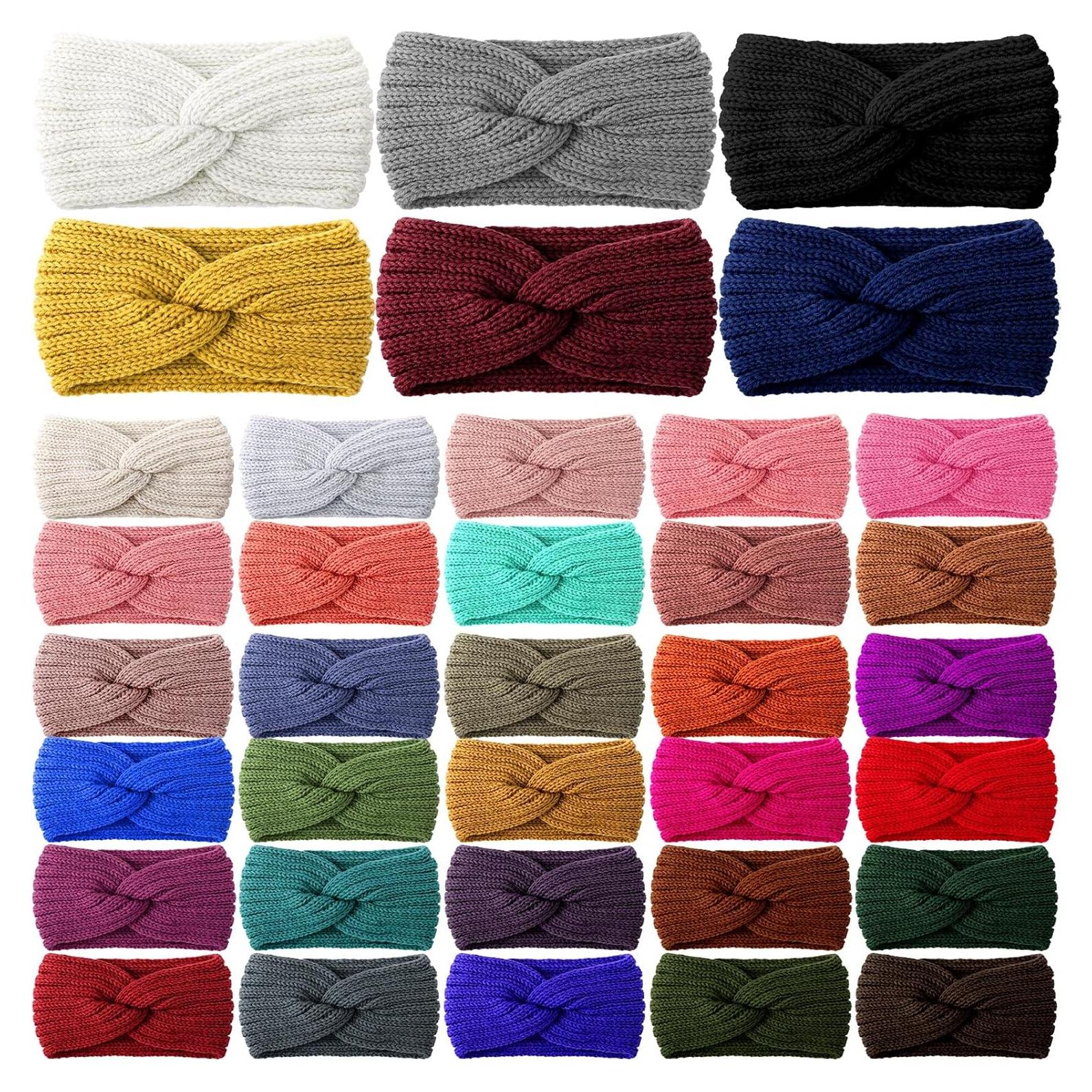 Diademas de Tejido de Invierno Jexine 36 Pcs Multicolor