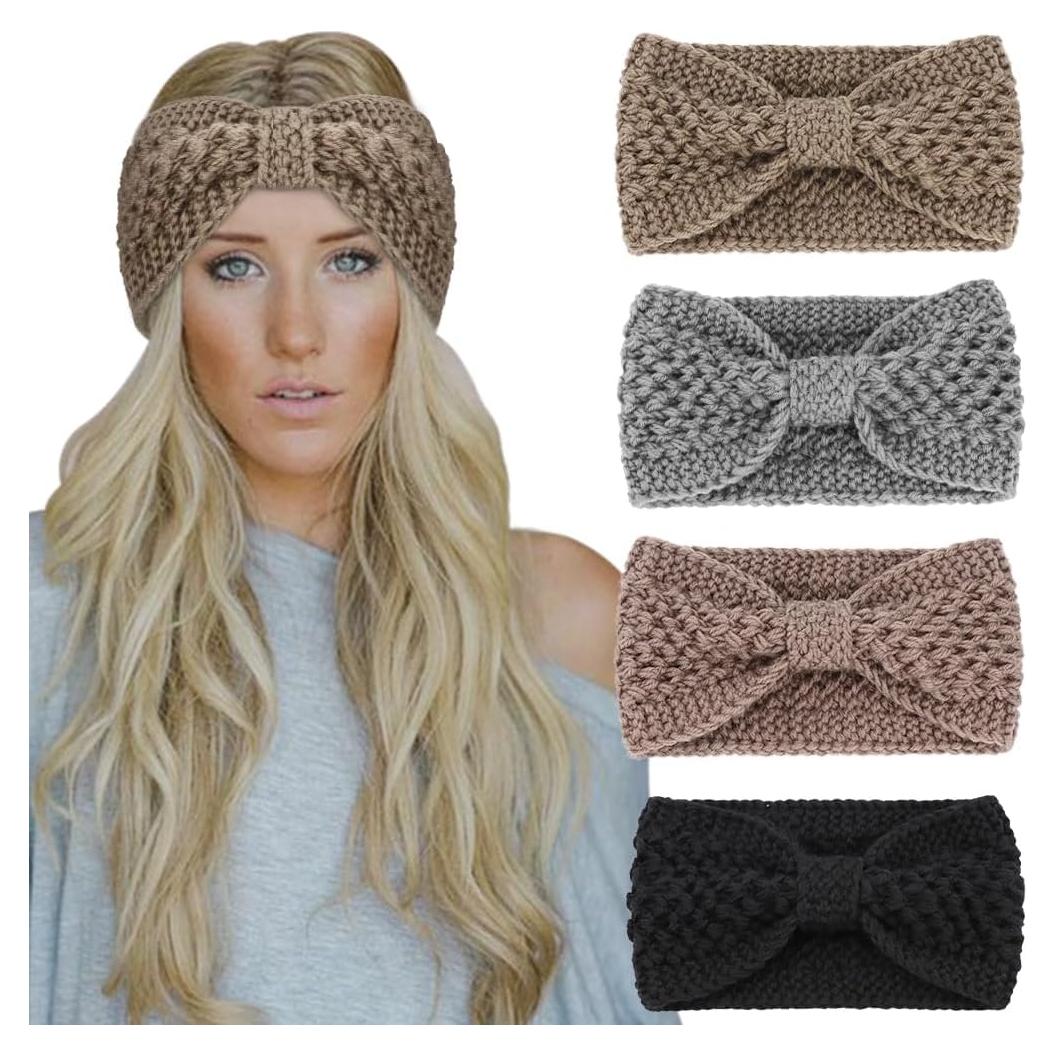 Diadema de Tejido de Ganchillo DRESHOW para Mujeres - Calentador de Oídos Invierno