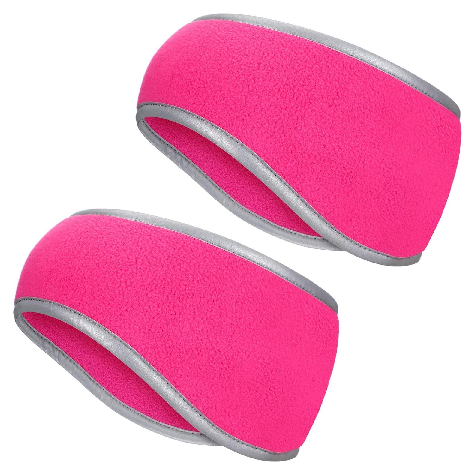 Banda para Correr Geyoga de Forro Polar Rosa Fluorescente