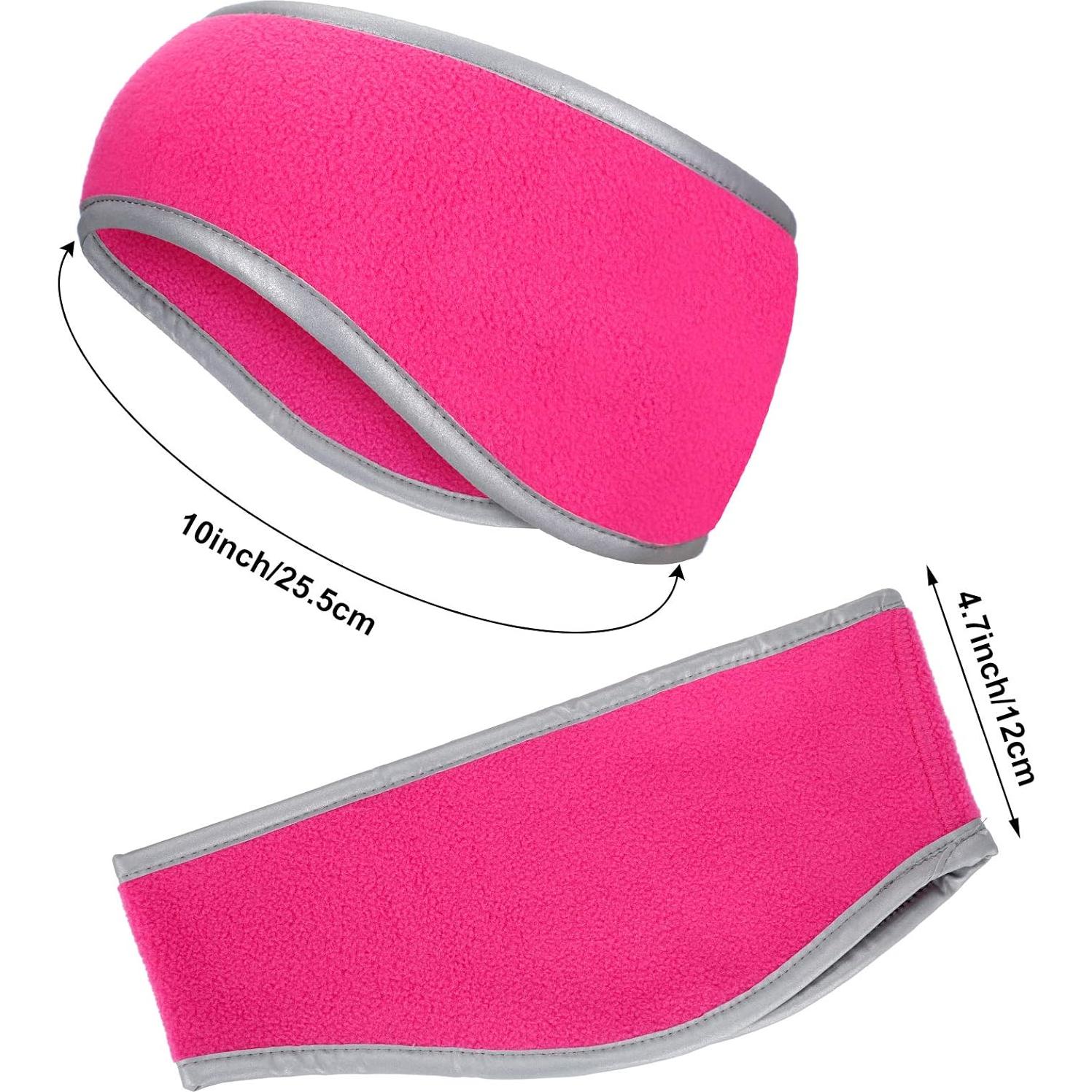 Banda para Correr Geyoga de Forro Polar Rosa Fluorescente