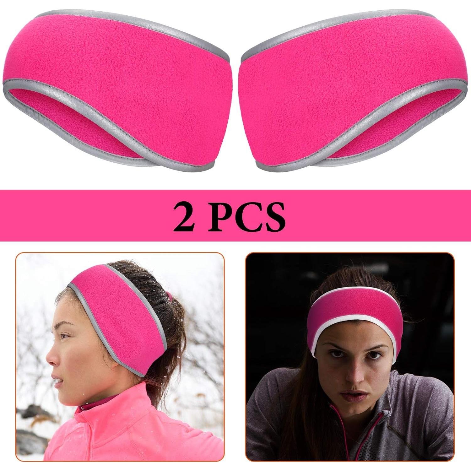 Banda para Correr Geyoga de Forro Polar Rosa Fluorescente