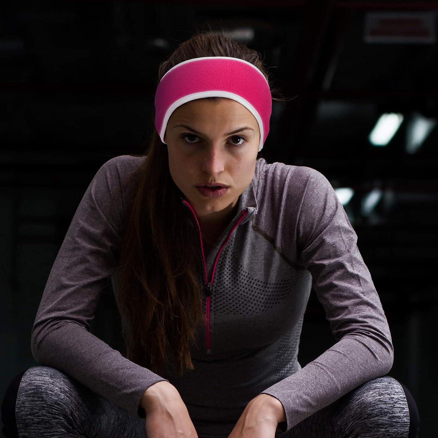 Banda para Correr Geyoga de Forro Polar Rosa Fluorescente