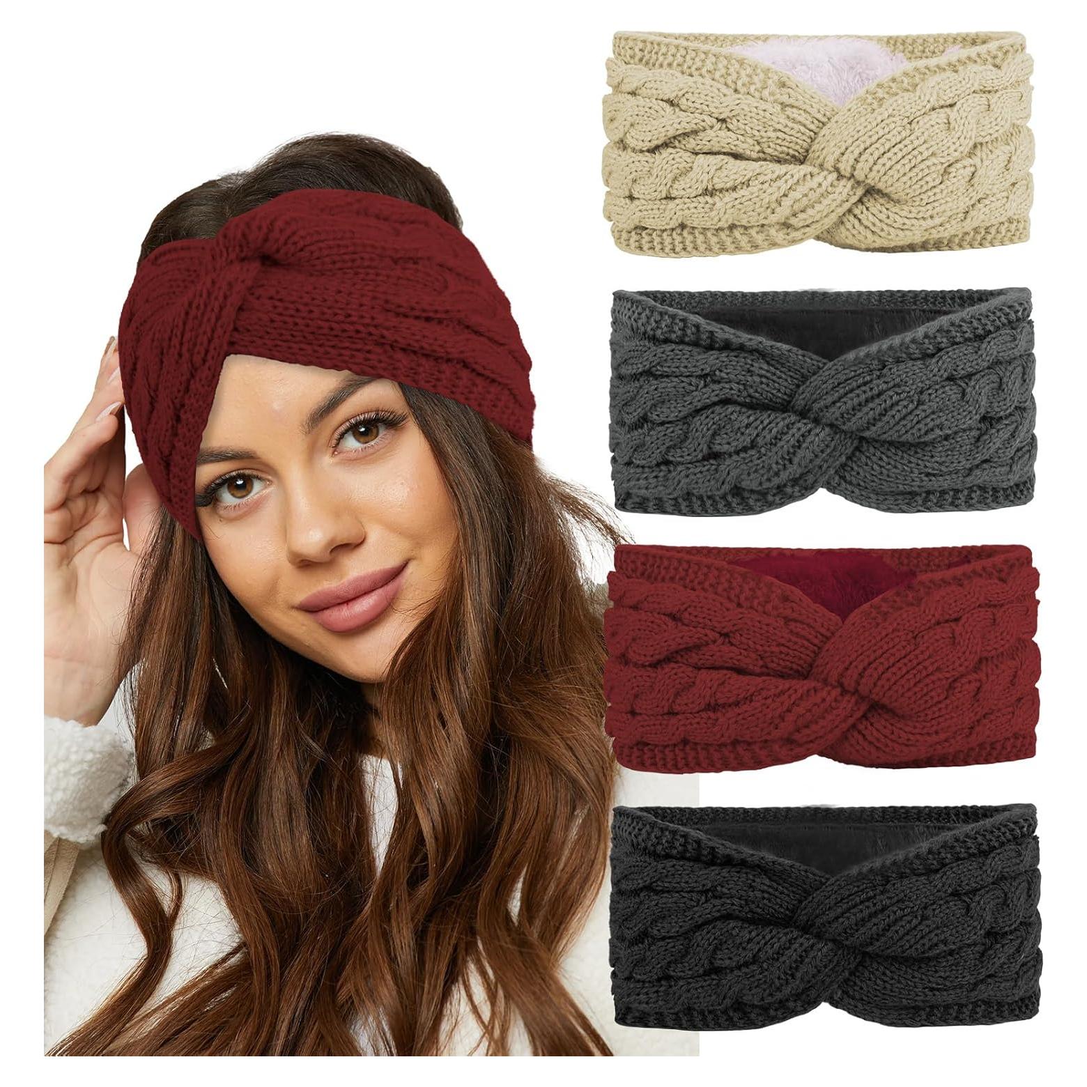 Diademas de Invierno CAVETEE 4 Piezas para Mujeres