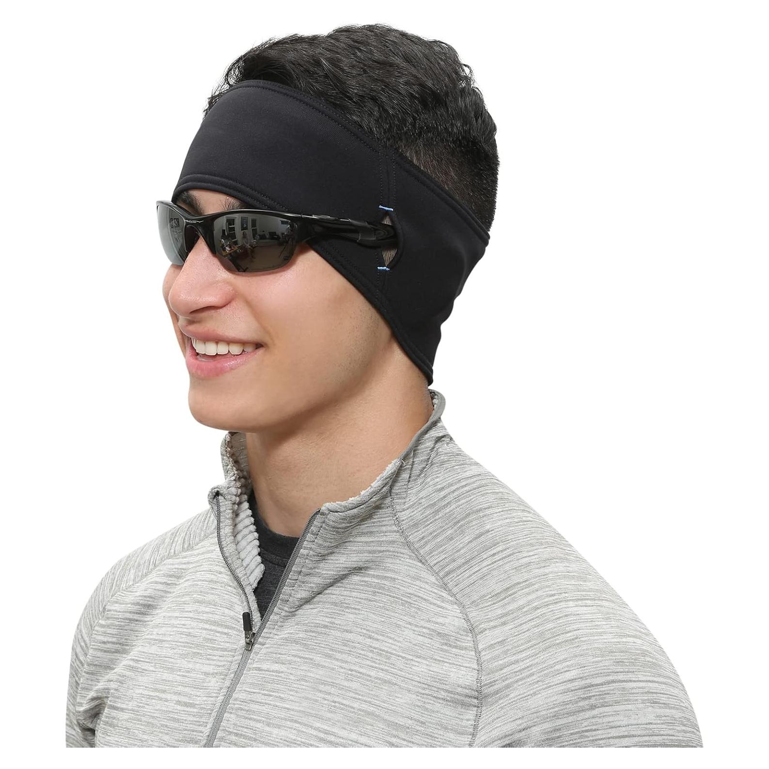 Cinta para la cabeza TrailHeads negra con ranuras para gafas