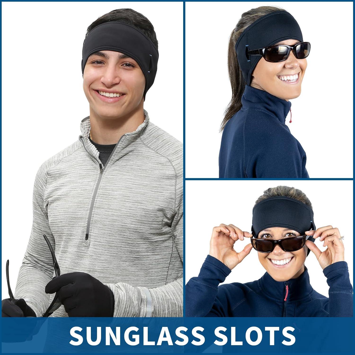 Cinta para la cabeza TrailHeads negra con ranuras para gafas