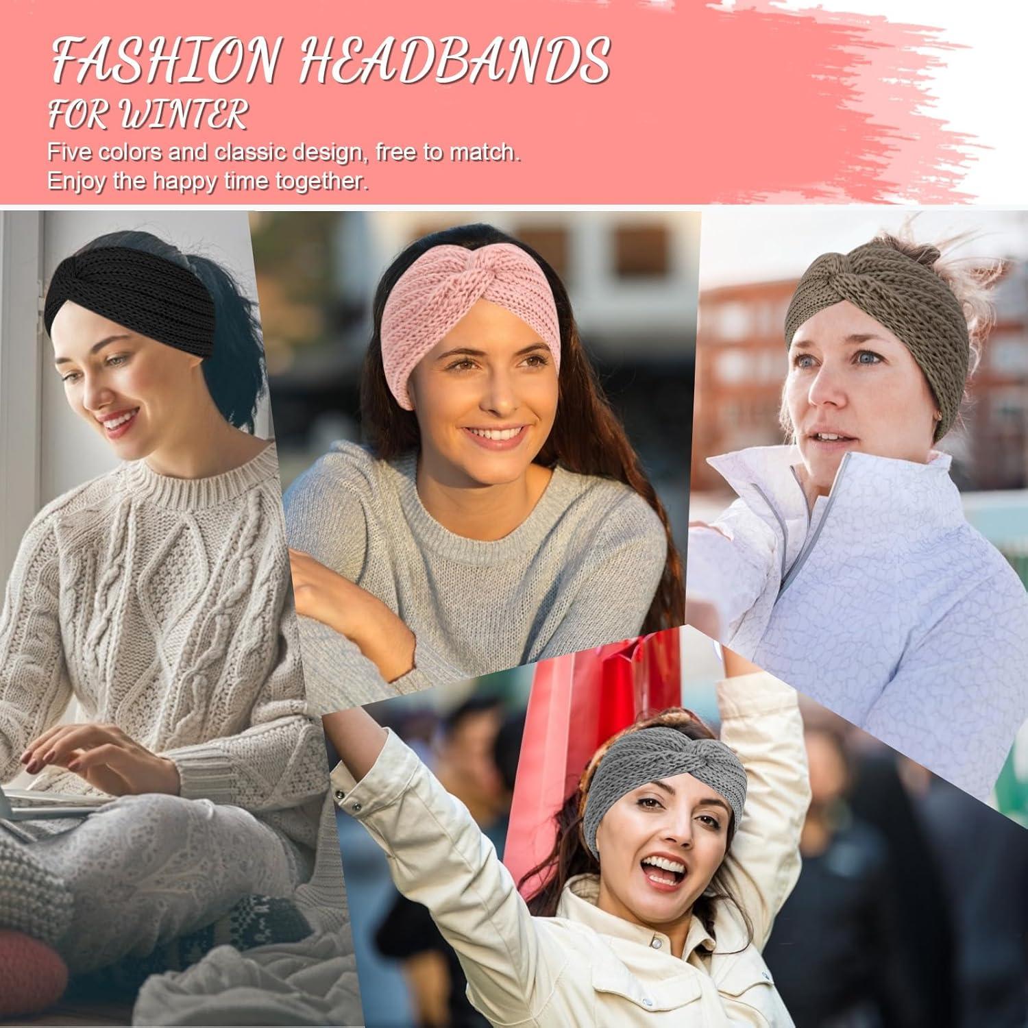 Diademas de Invierno CIEHER 5 Piezas Tejidas para Mujeres