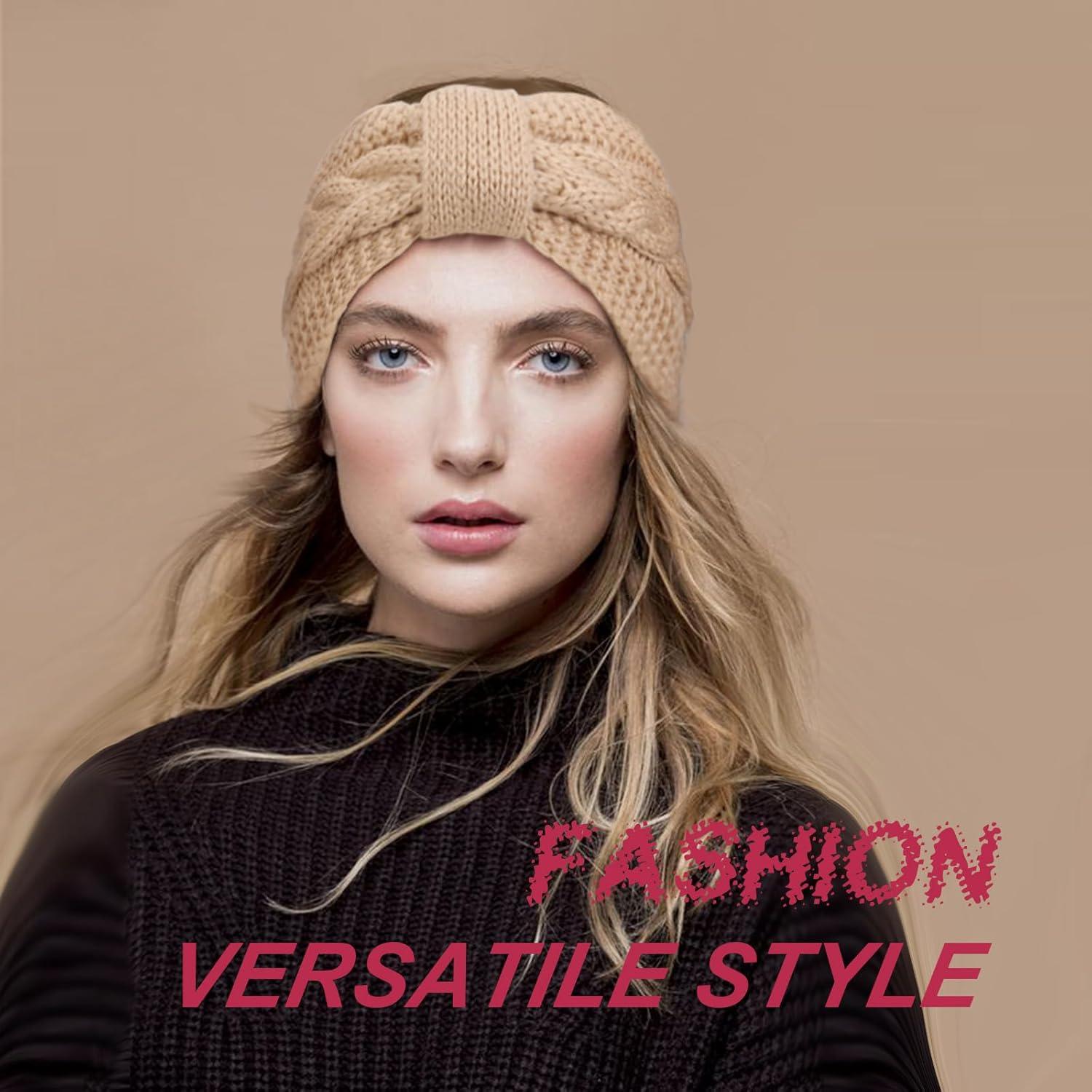 Diademas de Punto DRESHOW 4 Pcs con Forro Polar para Mujeres