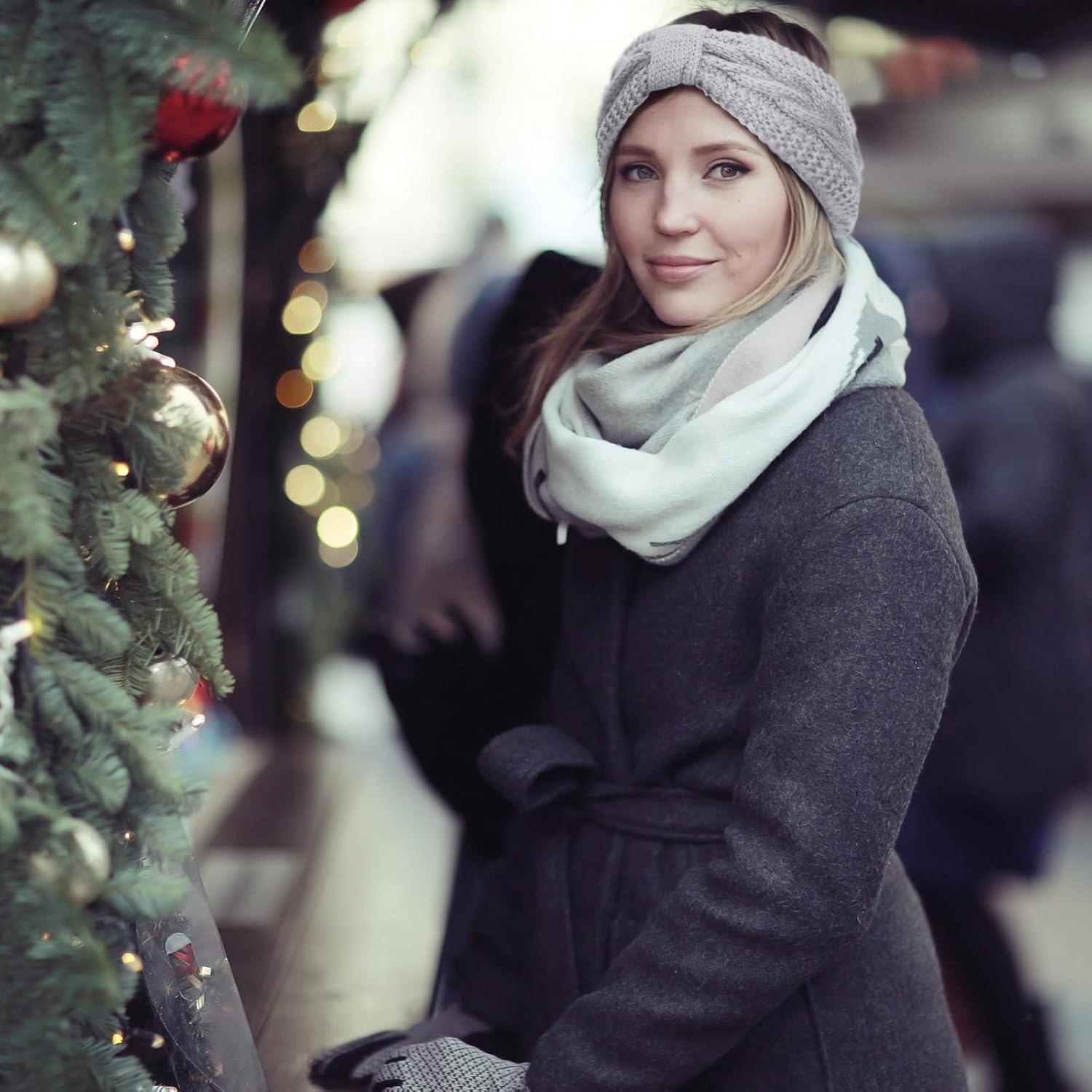 Diademas de Punto DRESHOW 4 Pcs con Forro Polar para Mujeres