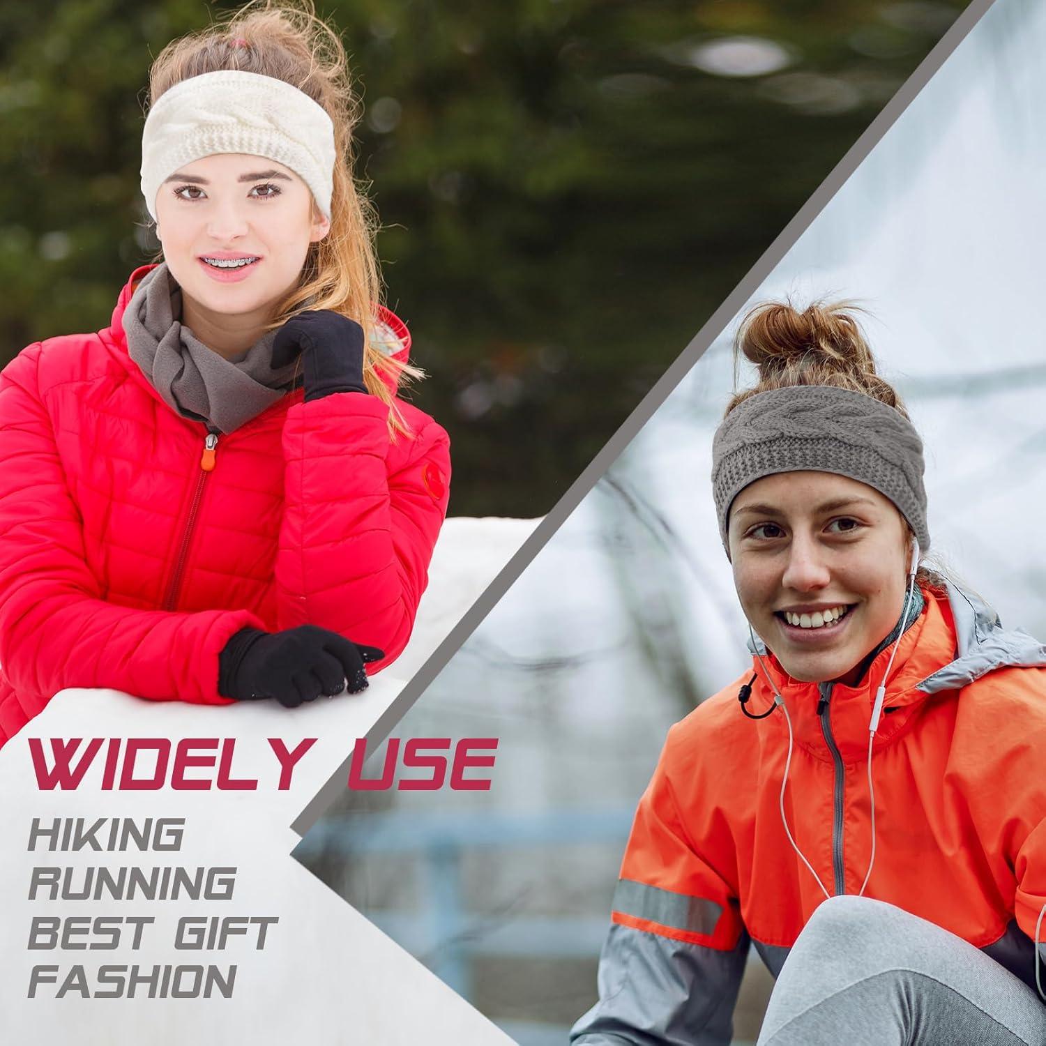 Diademas de Punto DRESHOW 4 Pcs con Forro Polar para Mujeres