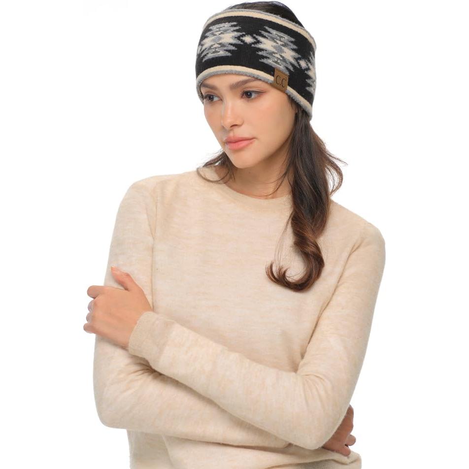 Diadema de Invierno C.C con Patrón del Suroeste - Negro