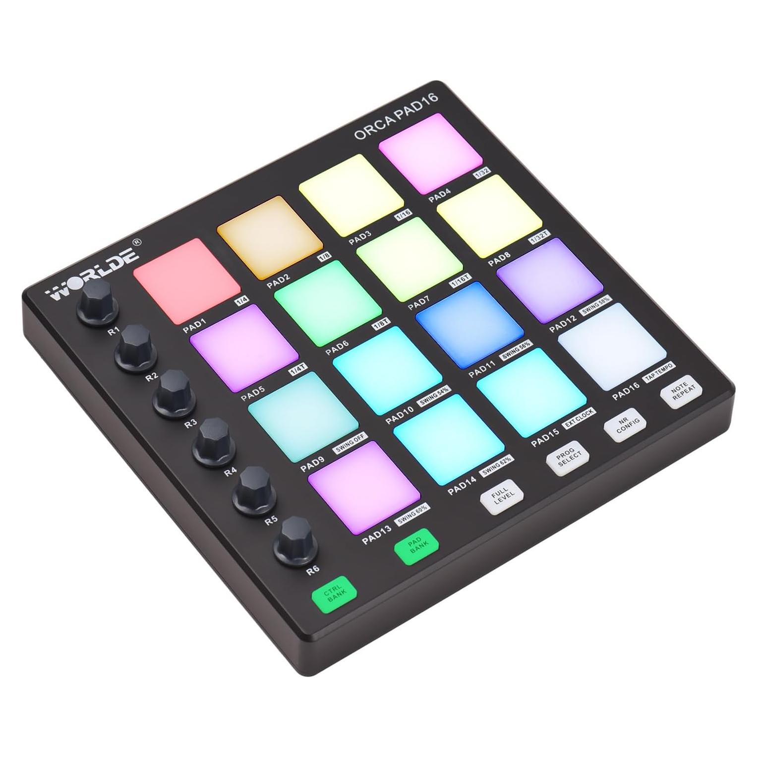 Controlador MIDI USB Portátil Strike Pad 48 Pads RGB