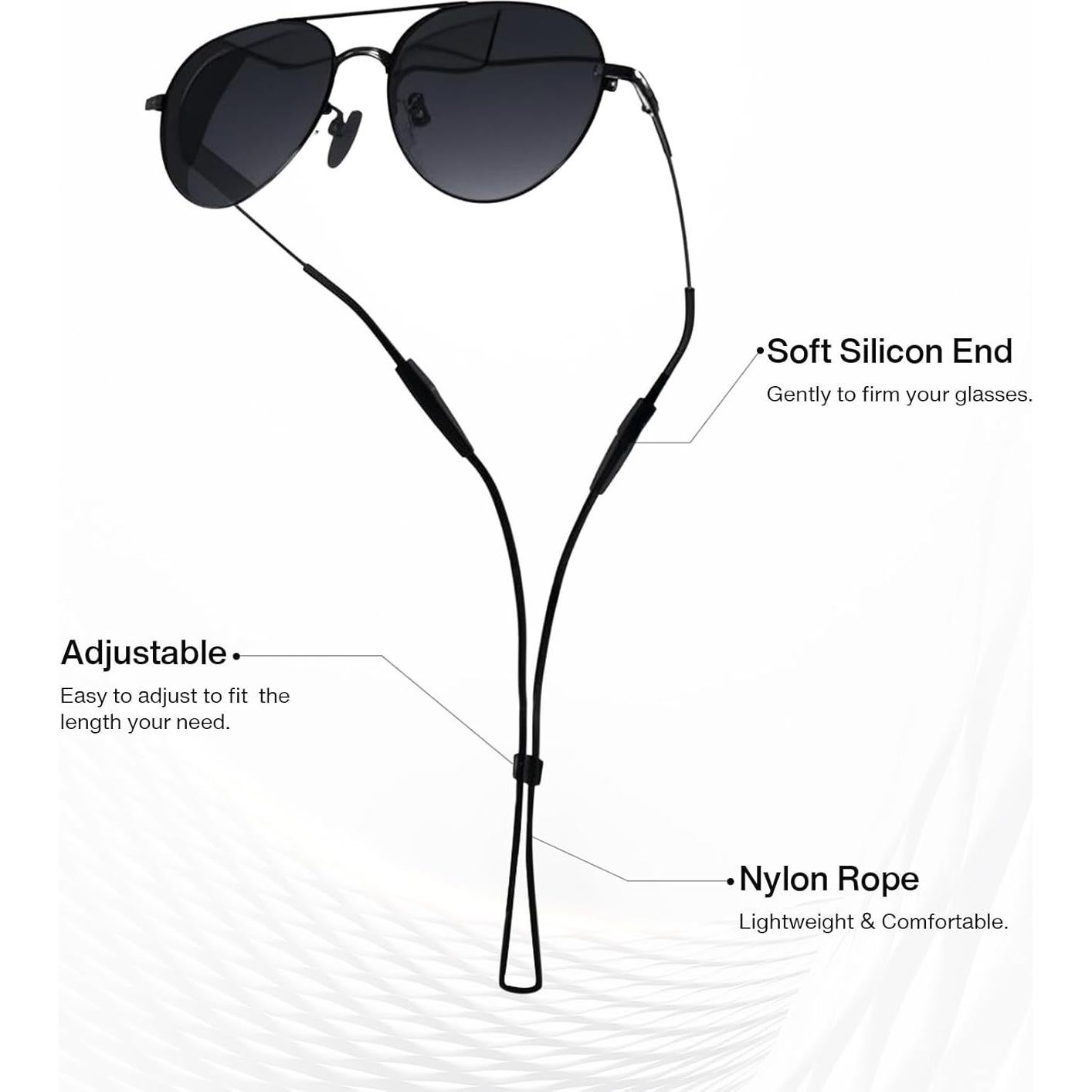 Correa Ajustable para Gafas Antideslizante GS001 - Negro