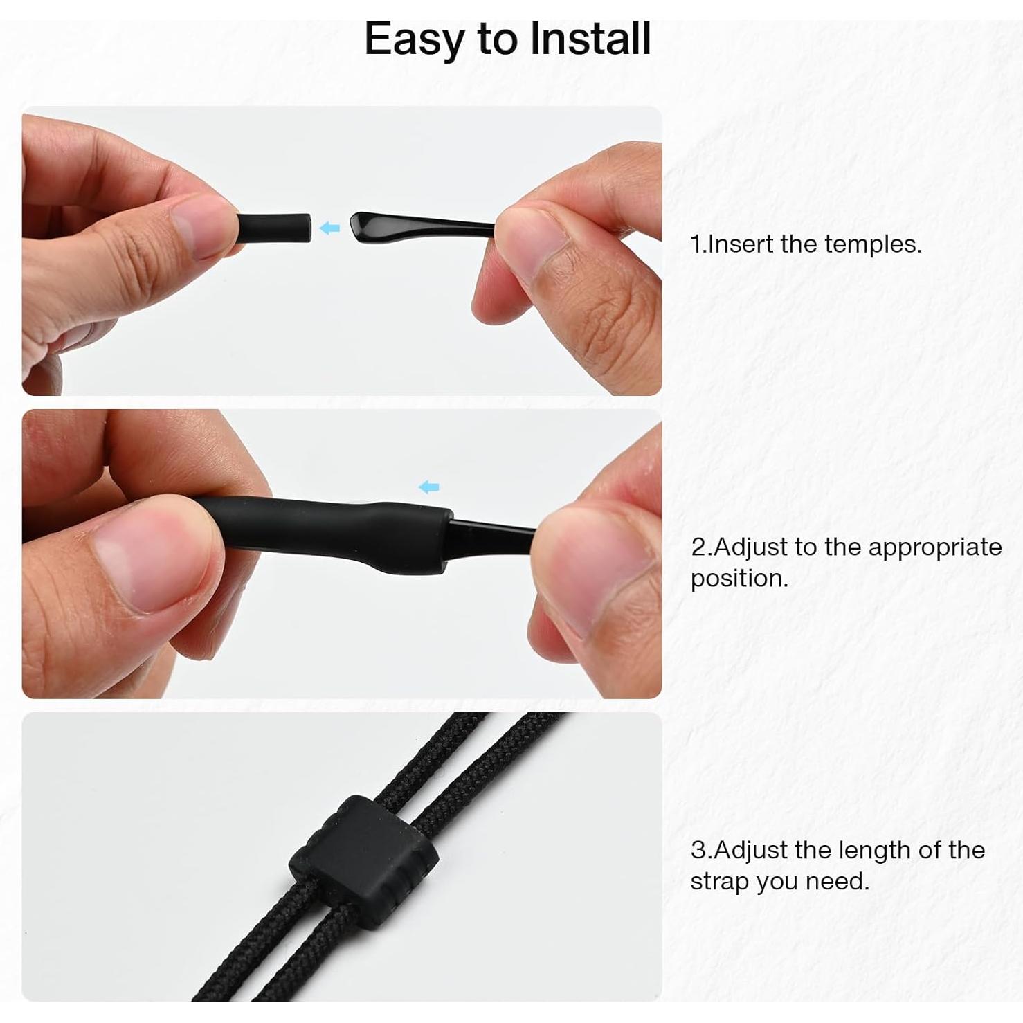 Correa Ajustable para Gafas Antideslizante GS001 - Negro