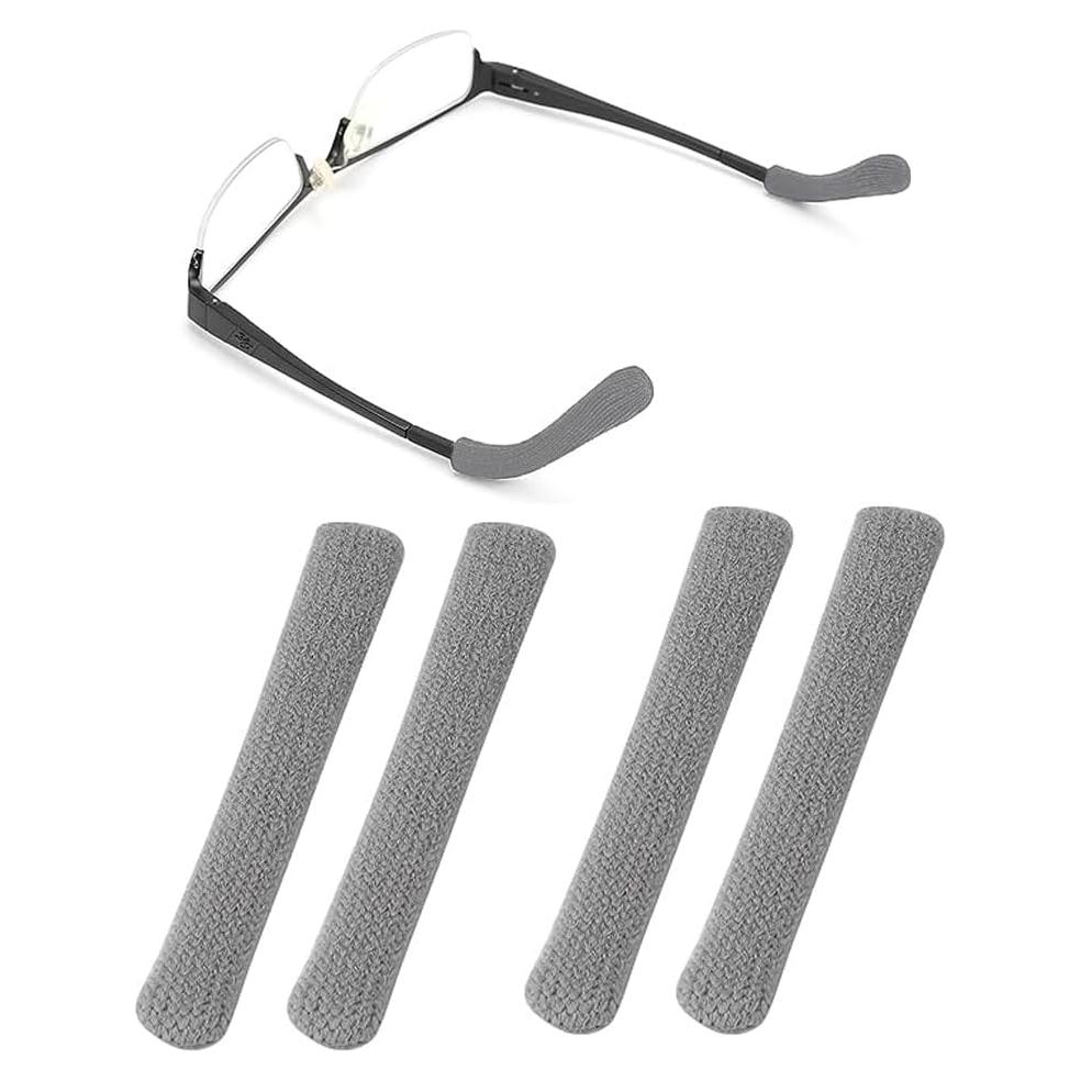 Booge 2 Pair Anti-Slip Soft Knitting Fabric Eyeglasses Temple Tips Sleeve Retainer