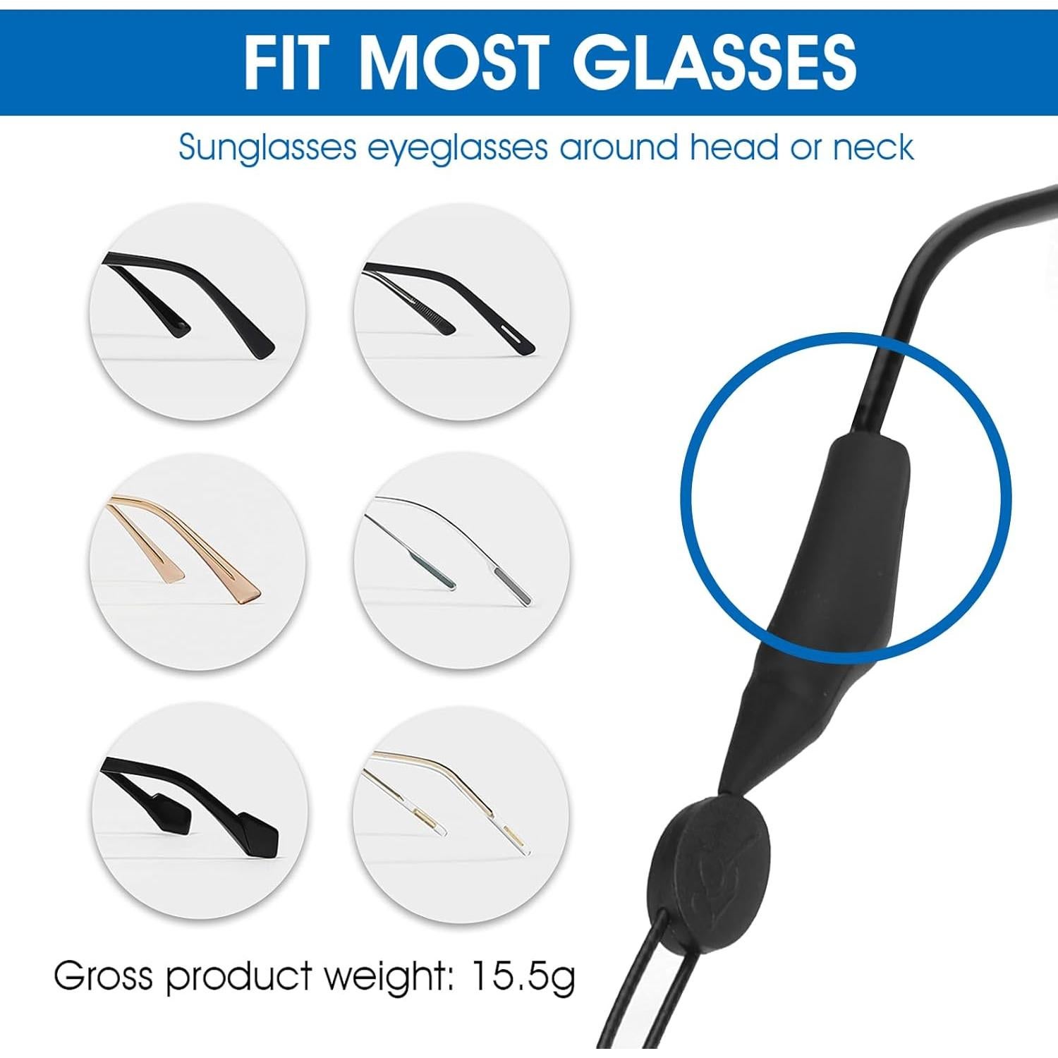 Correa Ajustable para Gafas Amabro 2PCS 35.5cm Deportiva