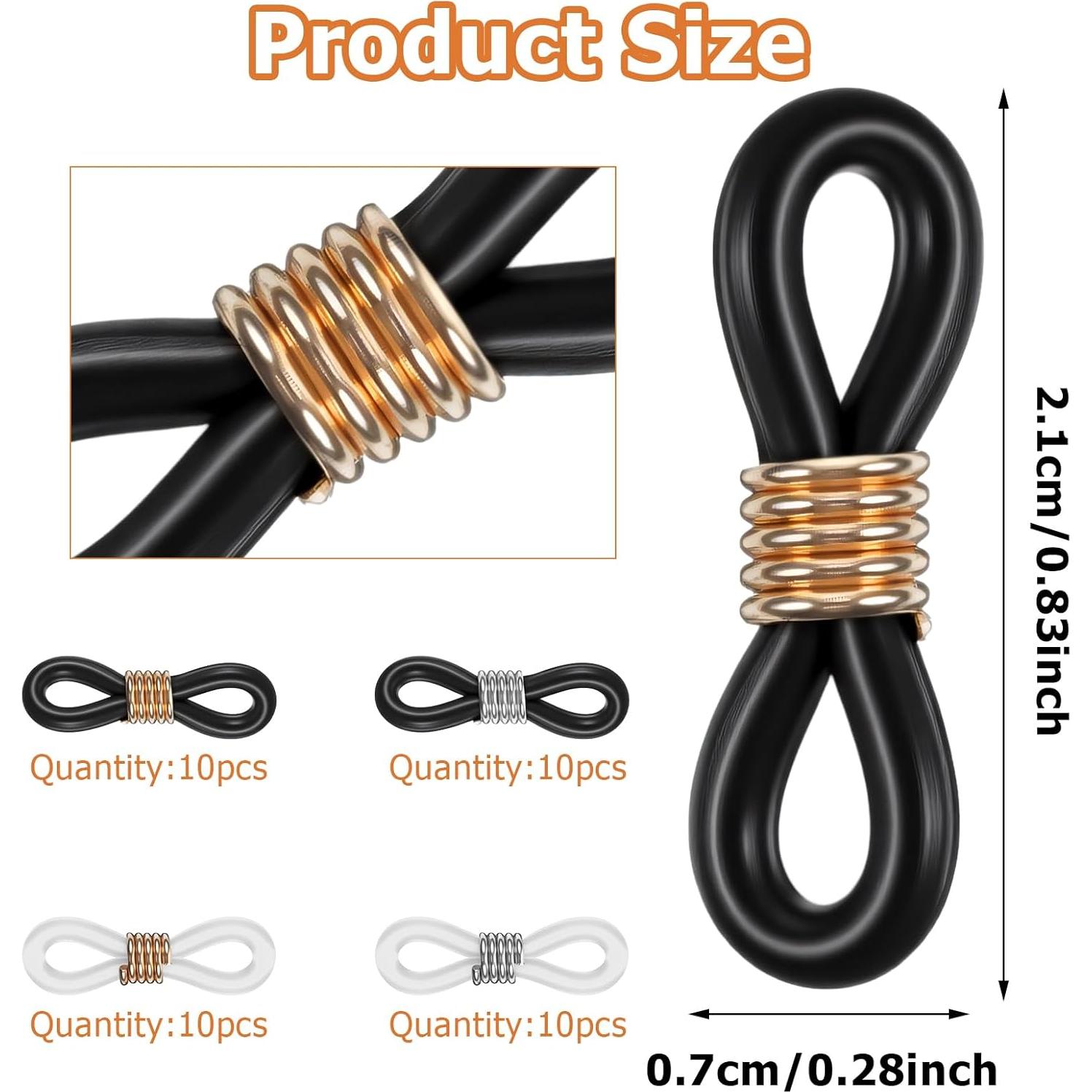 Extremos de Cadena para Gafas FdcLixuvol 40 Piezas Silicona Antideslizante