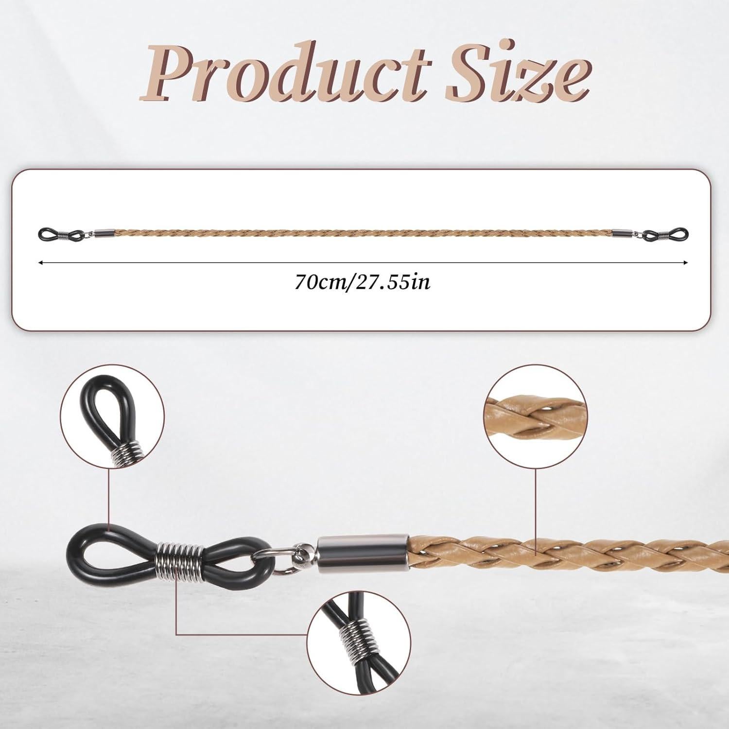 Correa para Gafas Ptwola 8 Pcs Cuero Multicolor Ajustable