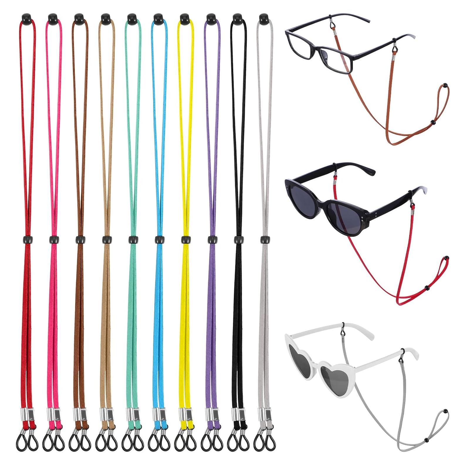 10 Correas Ajustables para Gafas WJIAAA - Multicolor 32 cm
