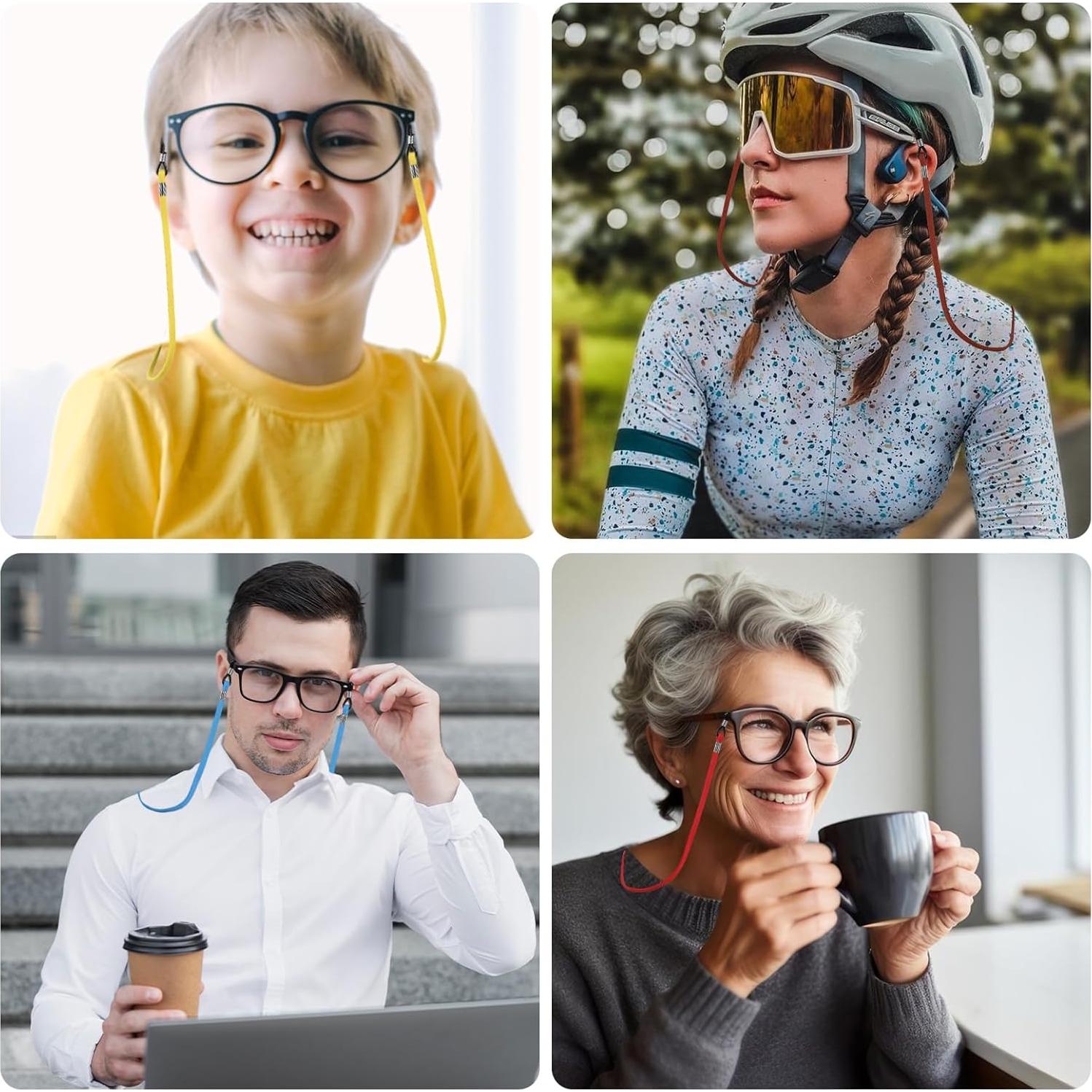 10 Correas Ajustables para Gafas WJIAAA - Multicolor 32 cm