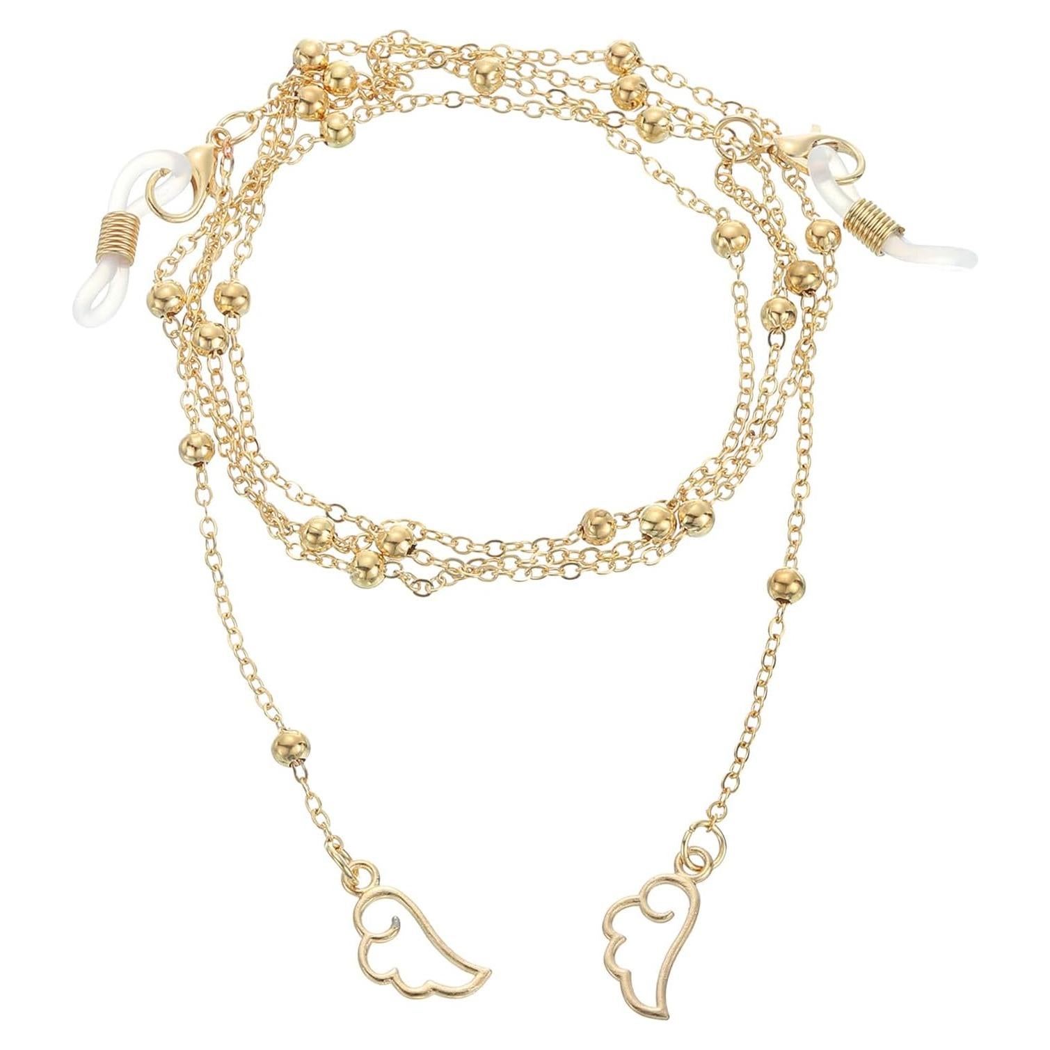 Cadena para Gafas uxcell 75cm Metal Oro Diseño Elegante