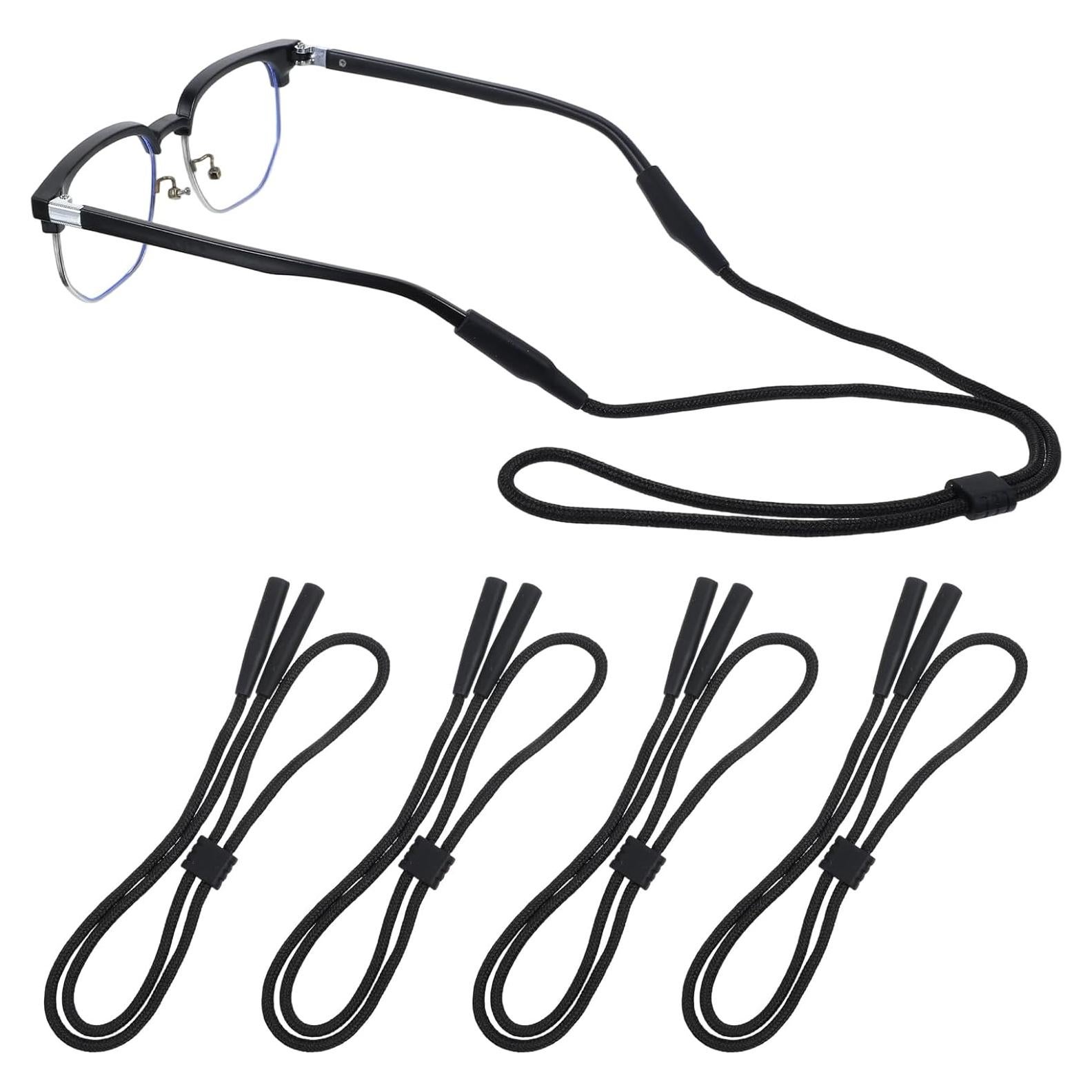 Correa para Gafas Elegaperma 4pcs Ajustable Nylon Negro