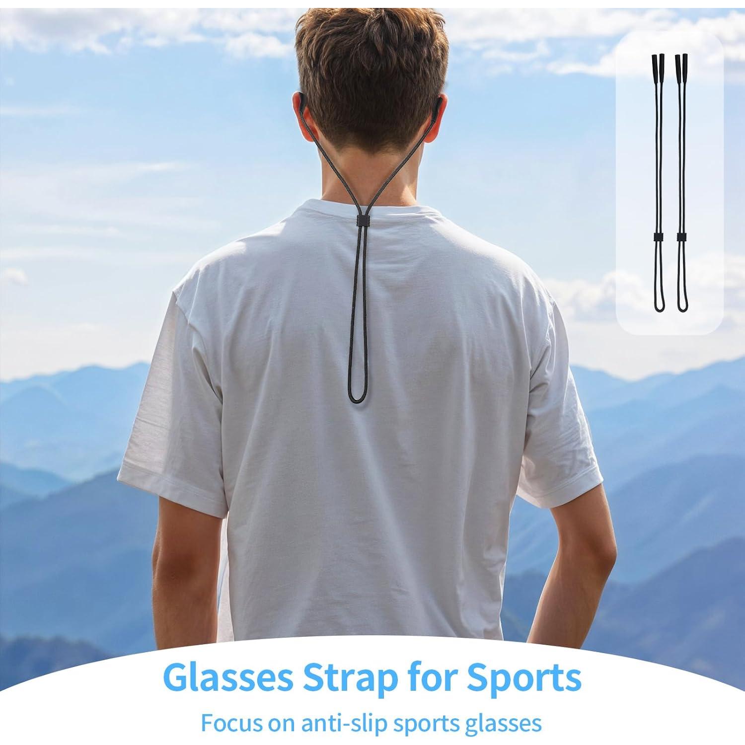 Correa para Gafas Elegaperma 4pcs Ajustable Nylon Negro