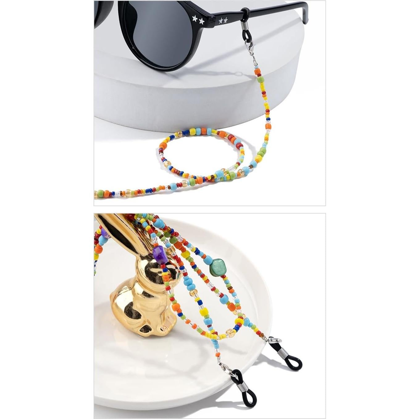Cadena de Gafas de Mujer CUTEZING con Perlas Coloridas 78 cm