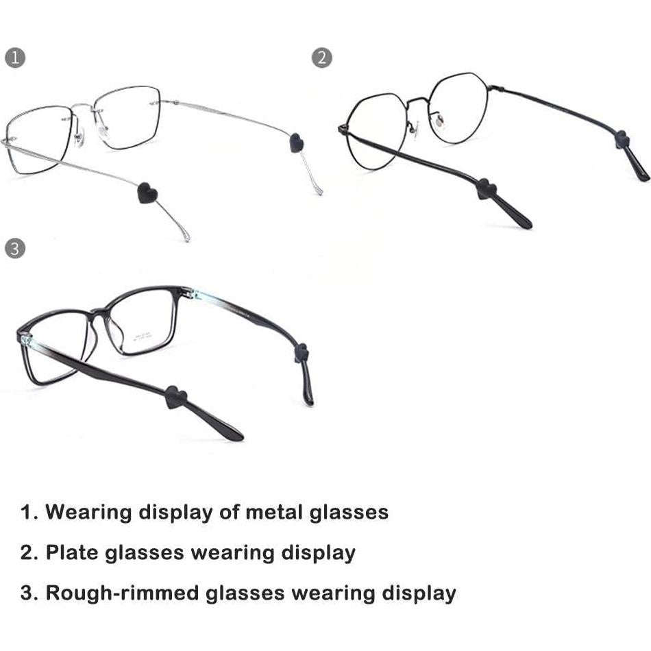 Ganchos para Orejas de Gafas Jizlan - Set de 2 Pcs Corazón