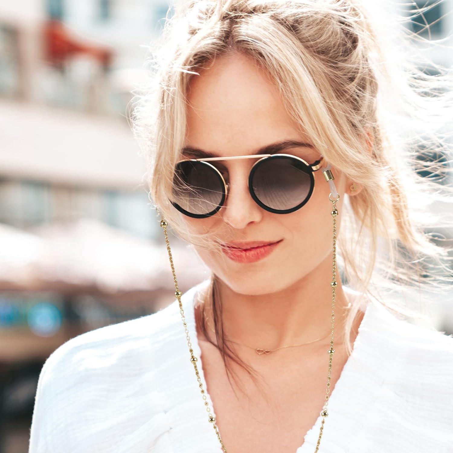 Cadena de Gafas con Perlas Hpmjz 6 Piezas Coloridas 63 cm