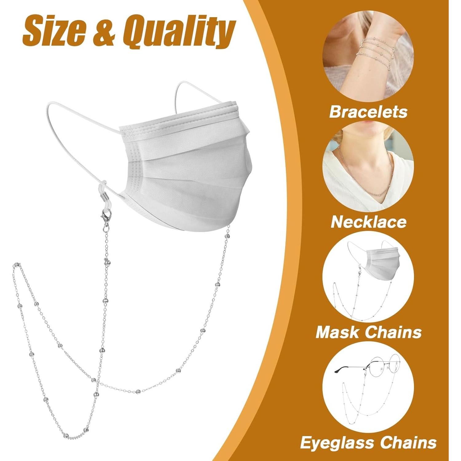 Cadena de Gafas con Perlas Hpmjz 6 Piezas Coloridas 63 cm