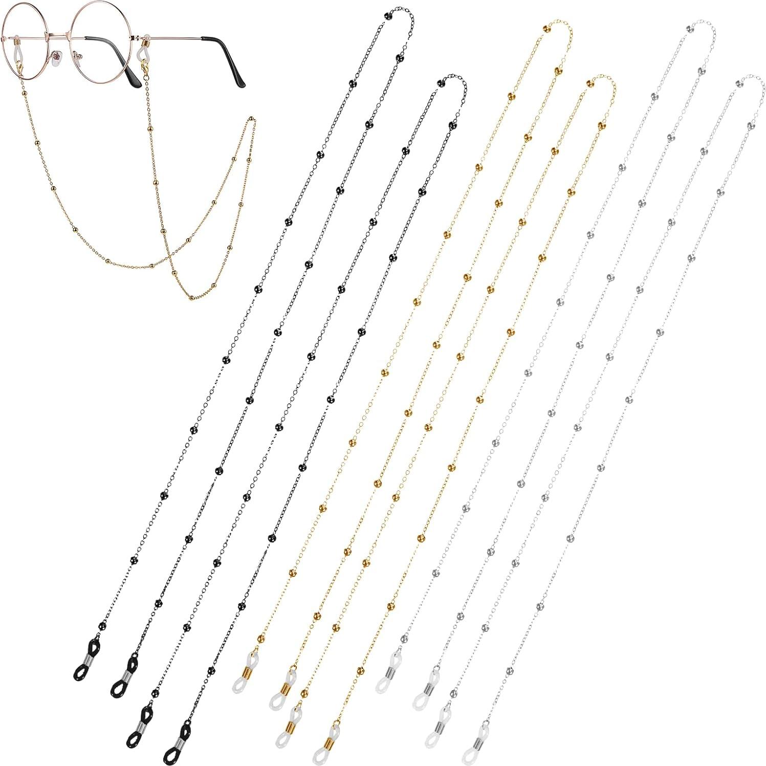 Cadena de Gafas con Perlas Hpmjz 6 Piezas Coloridas 63 cm