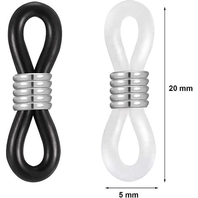 20 Conectores de Gafas con Gancho Blanco YuanHolumid