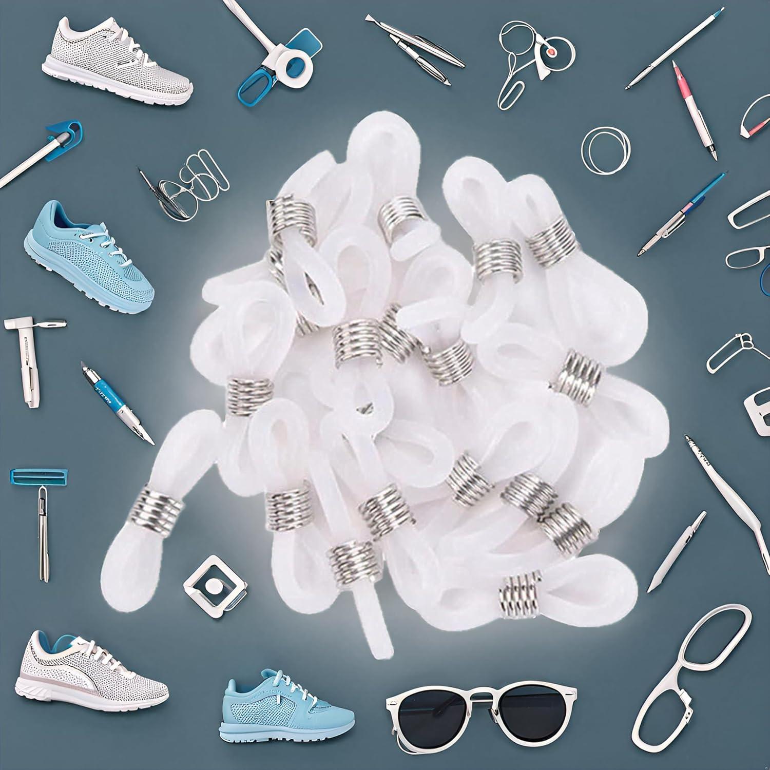 20 Conectores de Gafas con Gancho Blanco YuanHolumid